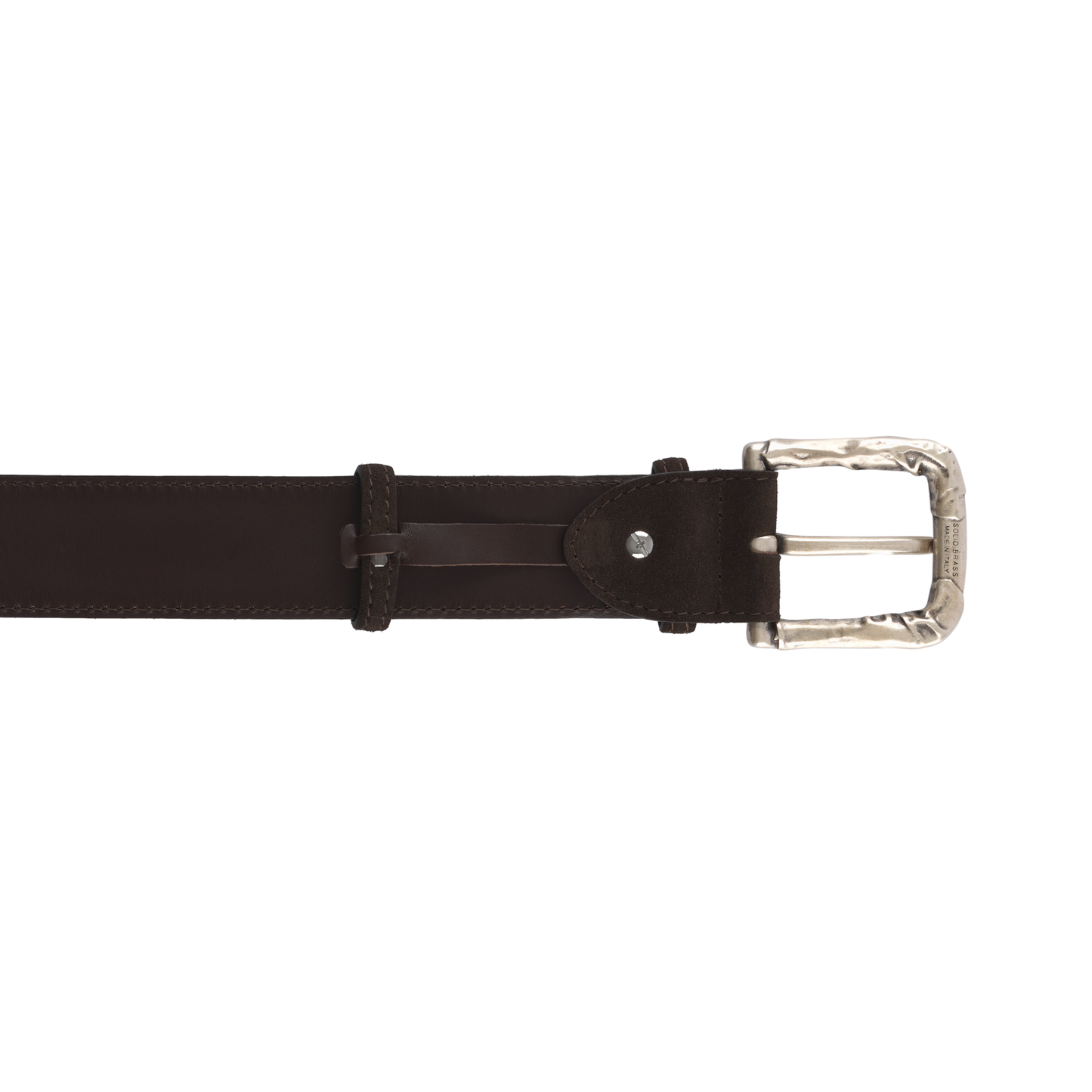 Bontoni Bontoni Suede Leather Belt in Dark Brown - SARTALE