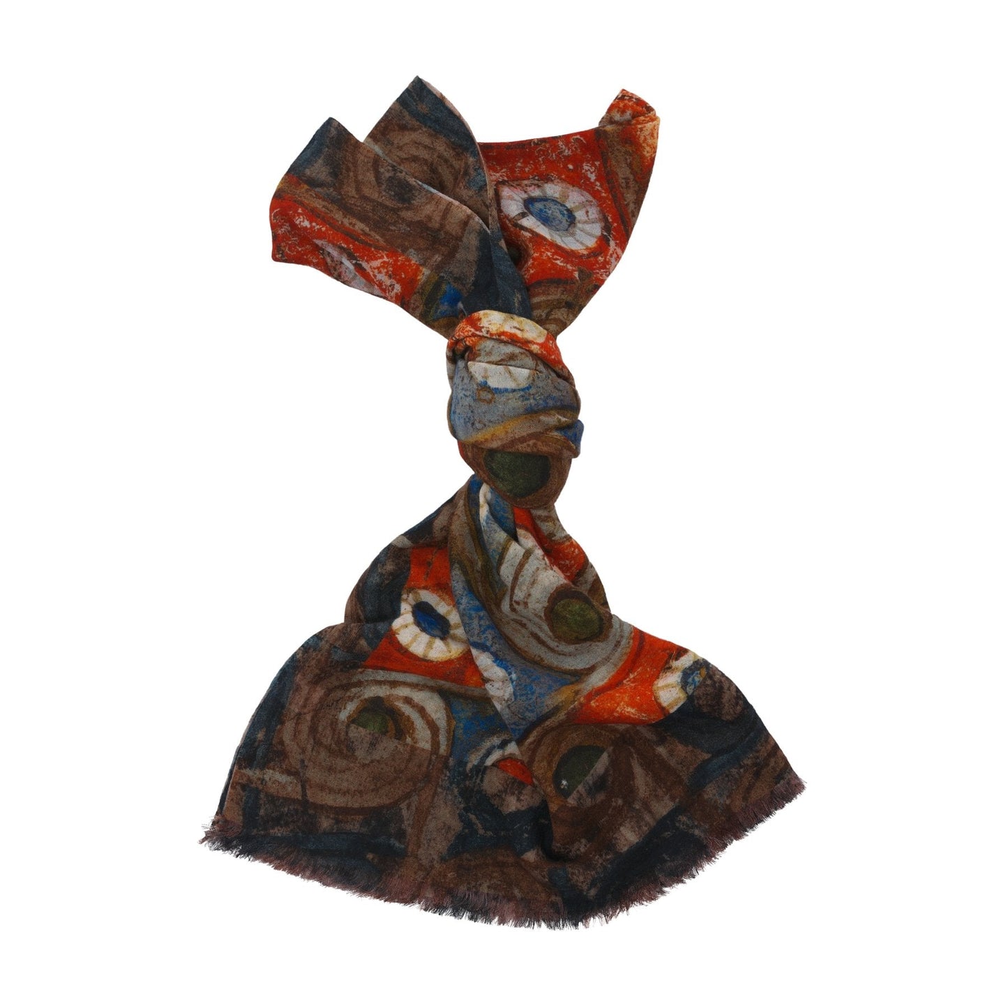 Bontoni Fringed Multicolor Printed Cashmere Scarf (8) - SARTALE