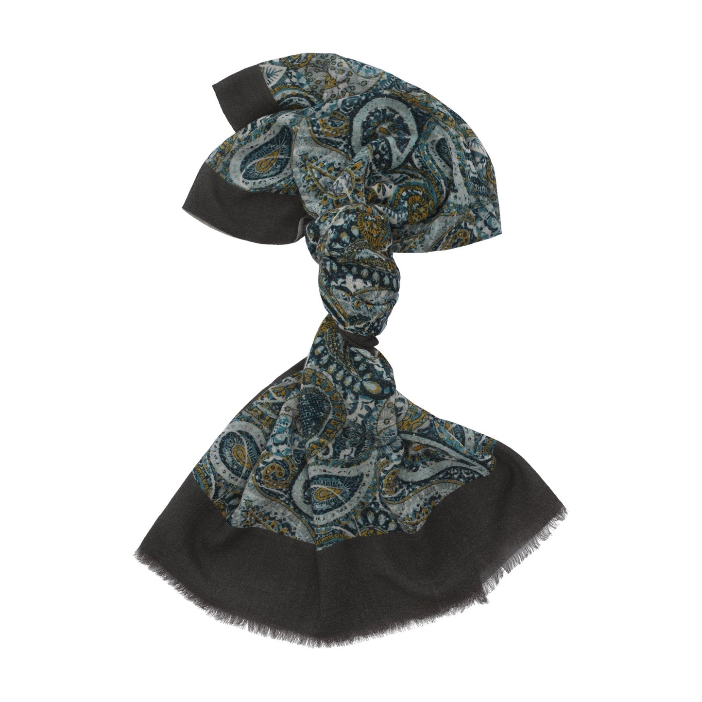 Bontoni Fringed Multicolor Paisley Cashmere Scarf - SARTALE