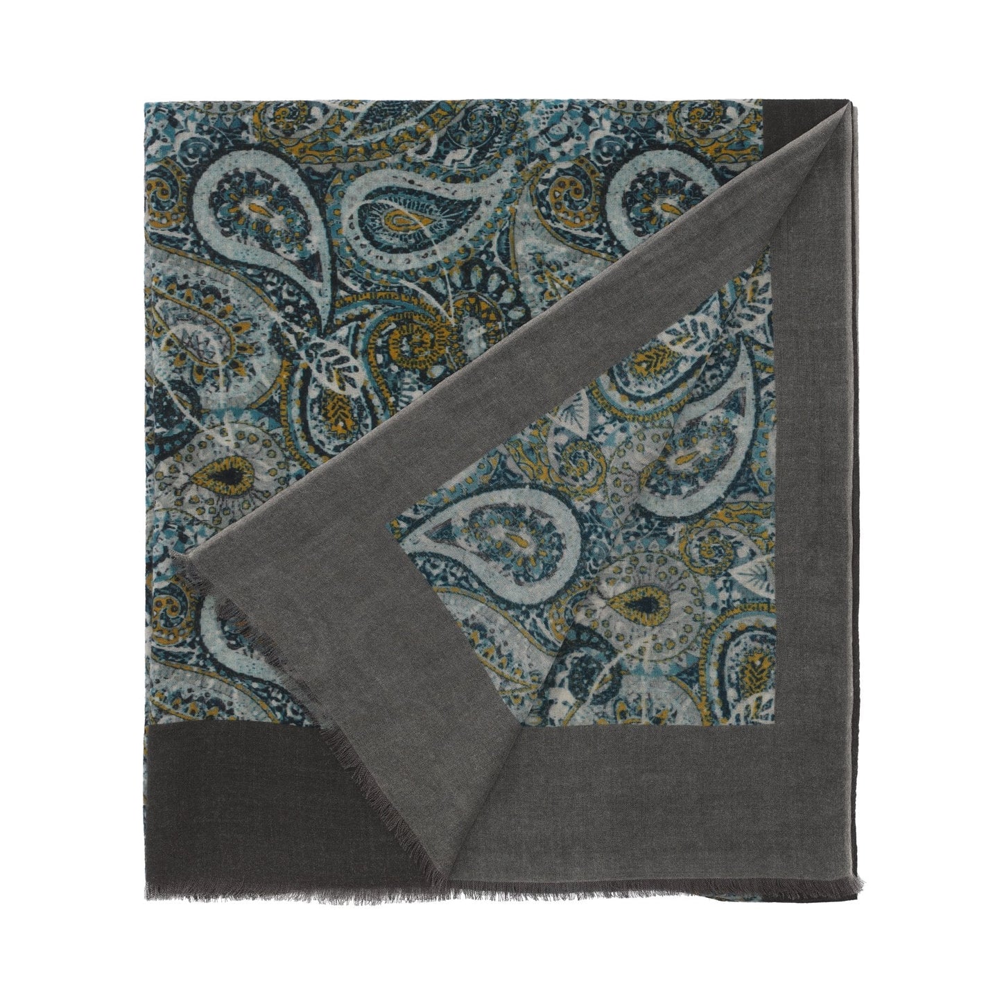 Bontoni Fringed Multicolor Paisley Cashmere Scarf - SARTALE