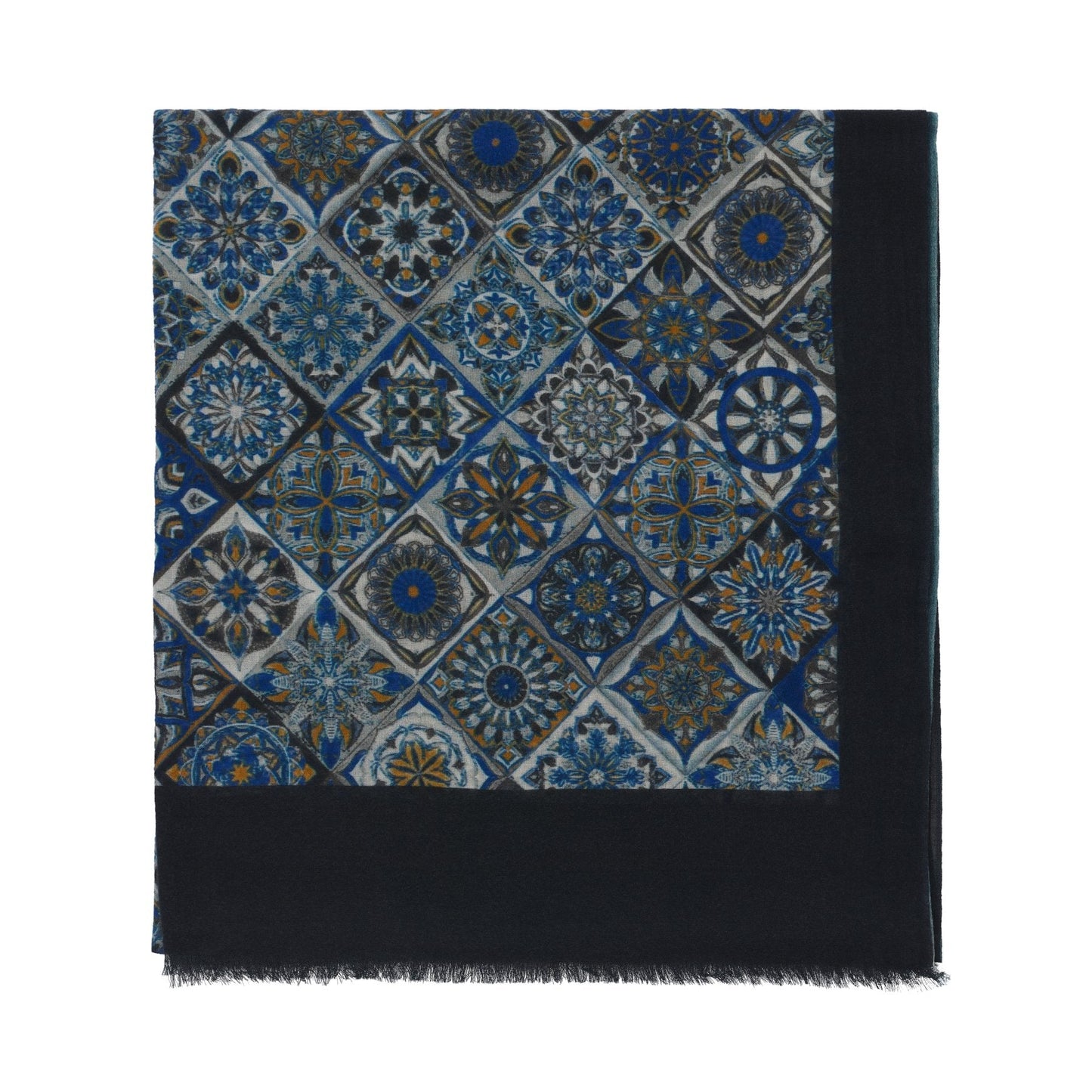 Bontoni Fringed Multicolor Printed Cashmere Scarf (7) - SARTALE