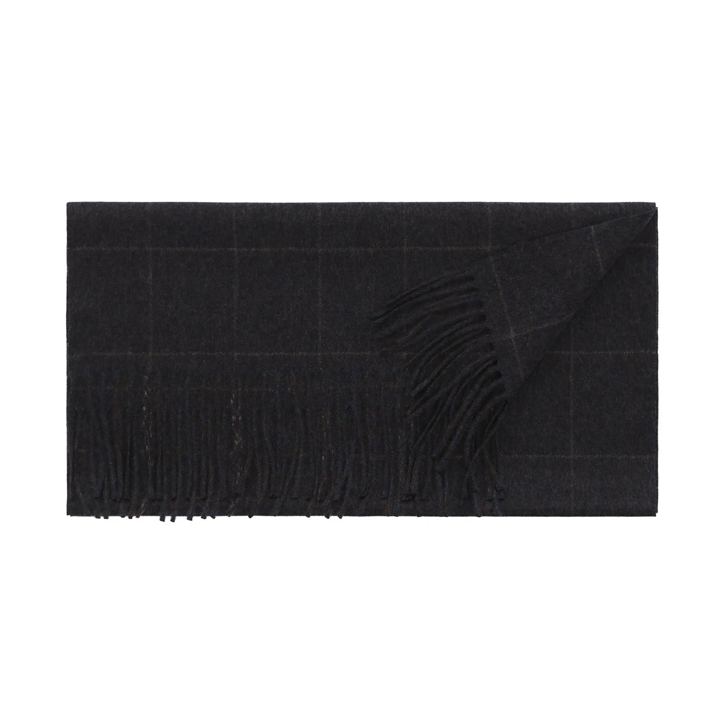 Fringed Checked Cashmere Scarf