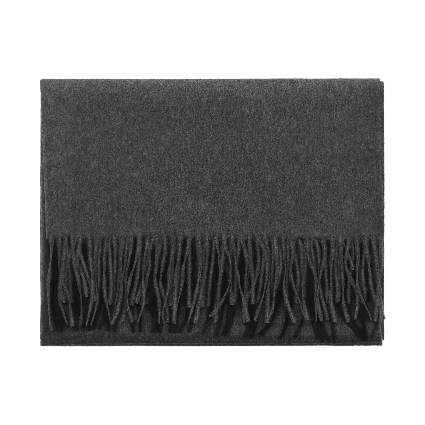 Fringed Silver Grey Cashmere Scarf