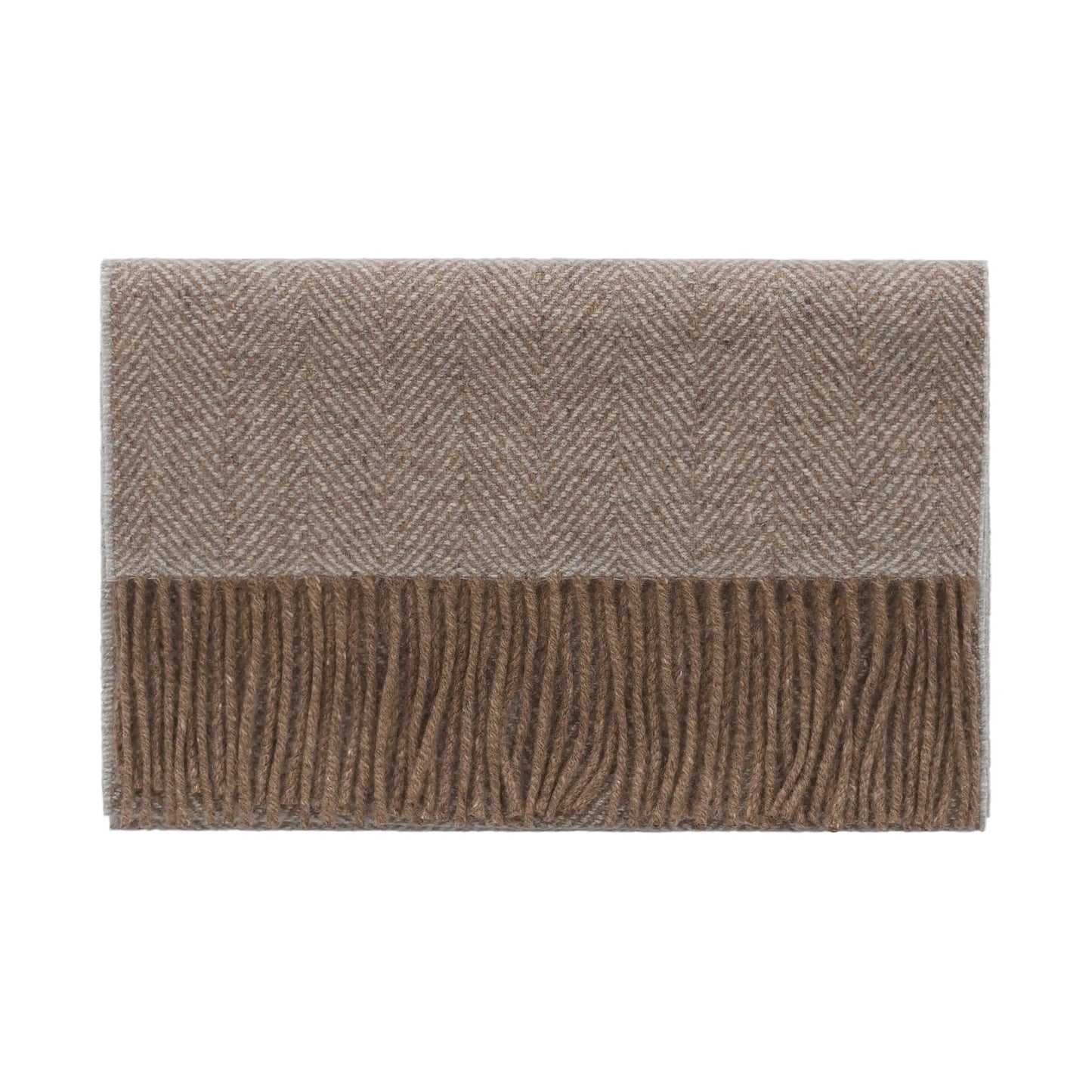 Herringbone Brown Cashmere Scarf