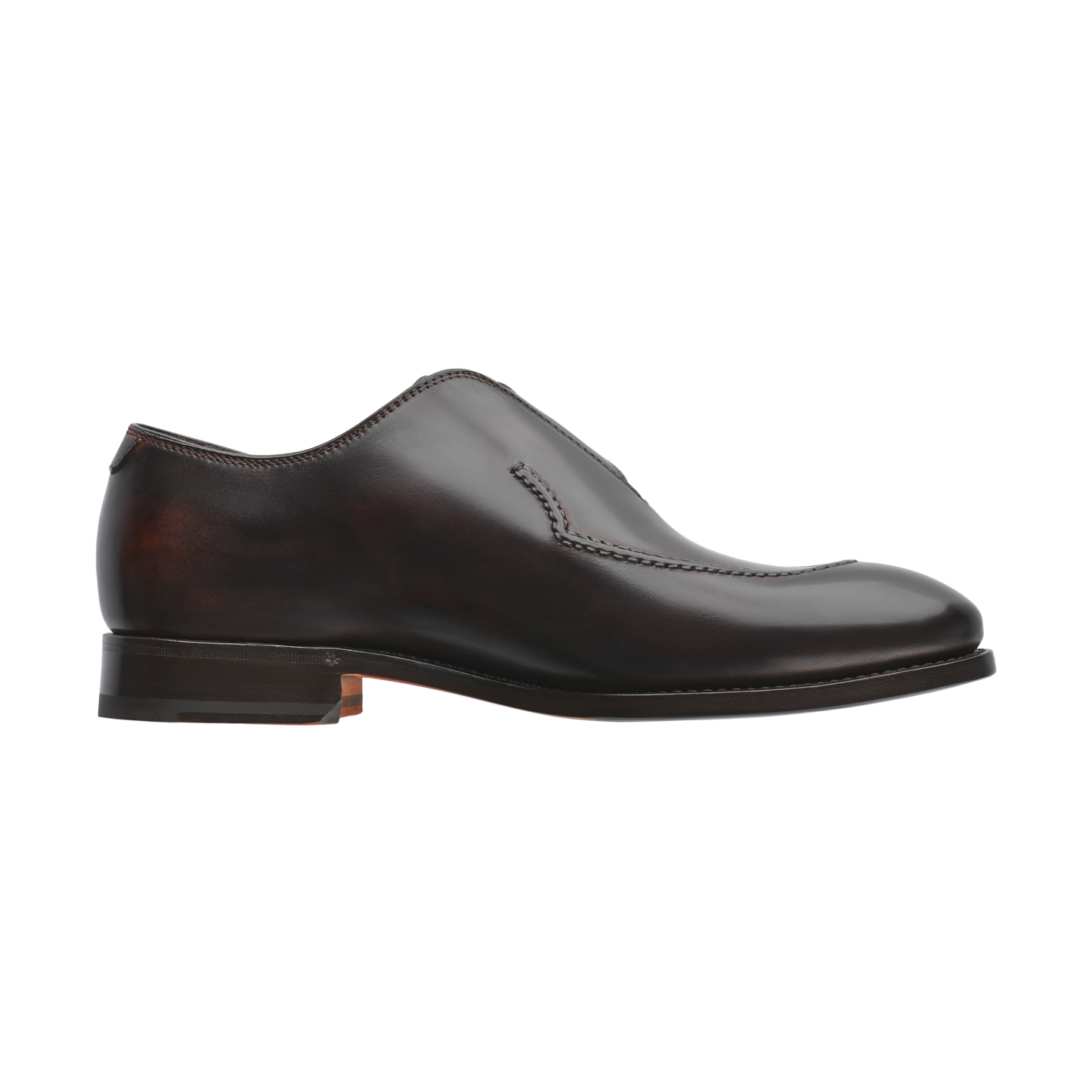 Bontoni «Brillantina II» Single-Monk Leather Shoes with Hand-Stitched Details in Dark Brown - SARTALE