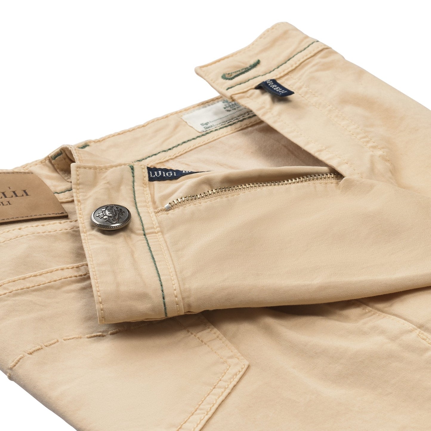 Luigi Borrelli Stretch-Cotton 5-Pocket Trousers in Beige - SARTALE