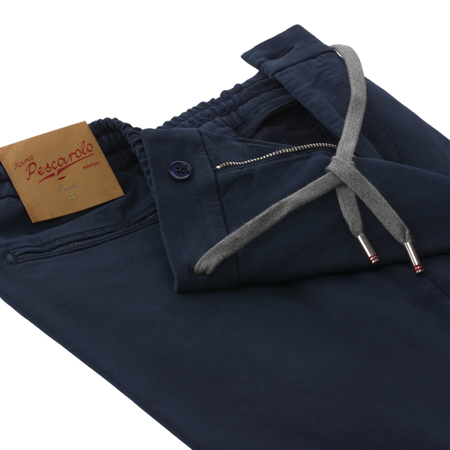 Marco Pescarolo Slim-Fit Cotton and Silk-Blend Drawstring Blue Trousers - SARTALE