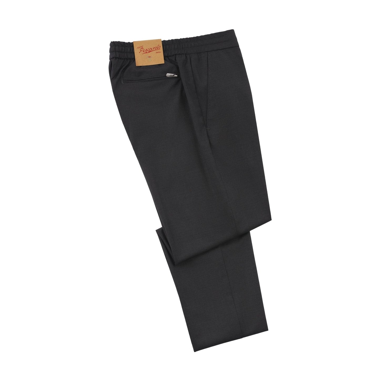 Marco Pescarolo Slim-Fit Virgin Wool Pleated Drawstring Anthracite Trousers - SARTALE