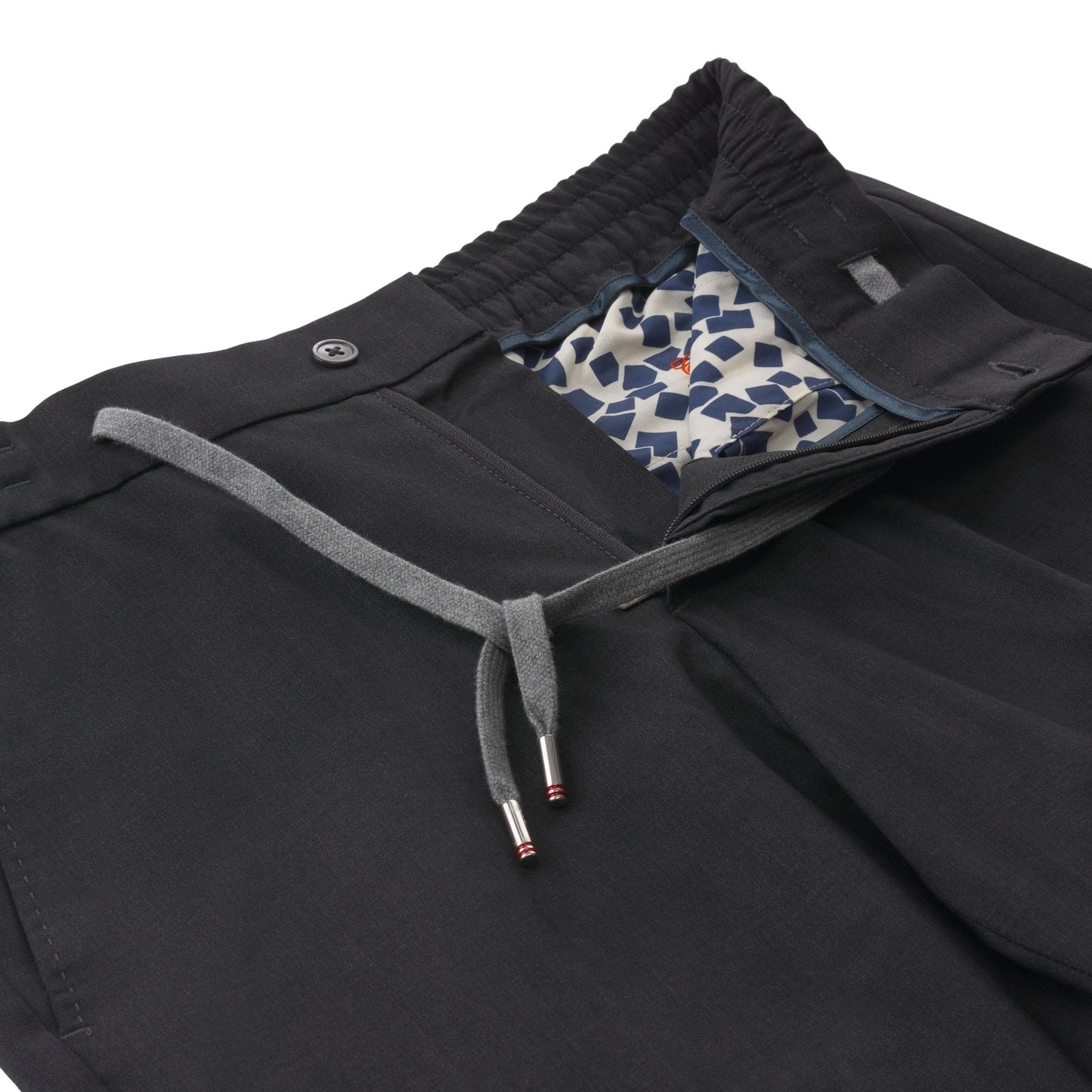 Marco Pescarolo Slim-Fit Virgin Wool Pleated Drawstring Anthracite Trousers - SARTALE