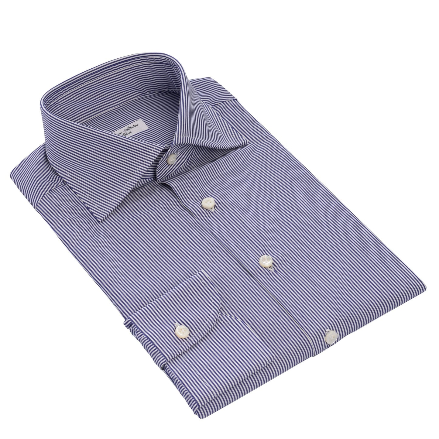 Cesare Attolini Tailored-Fit Fine Striped Cotton Shirt in Blue - SARTALE