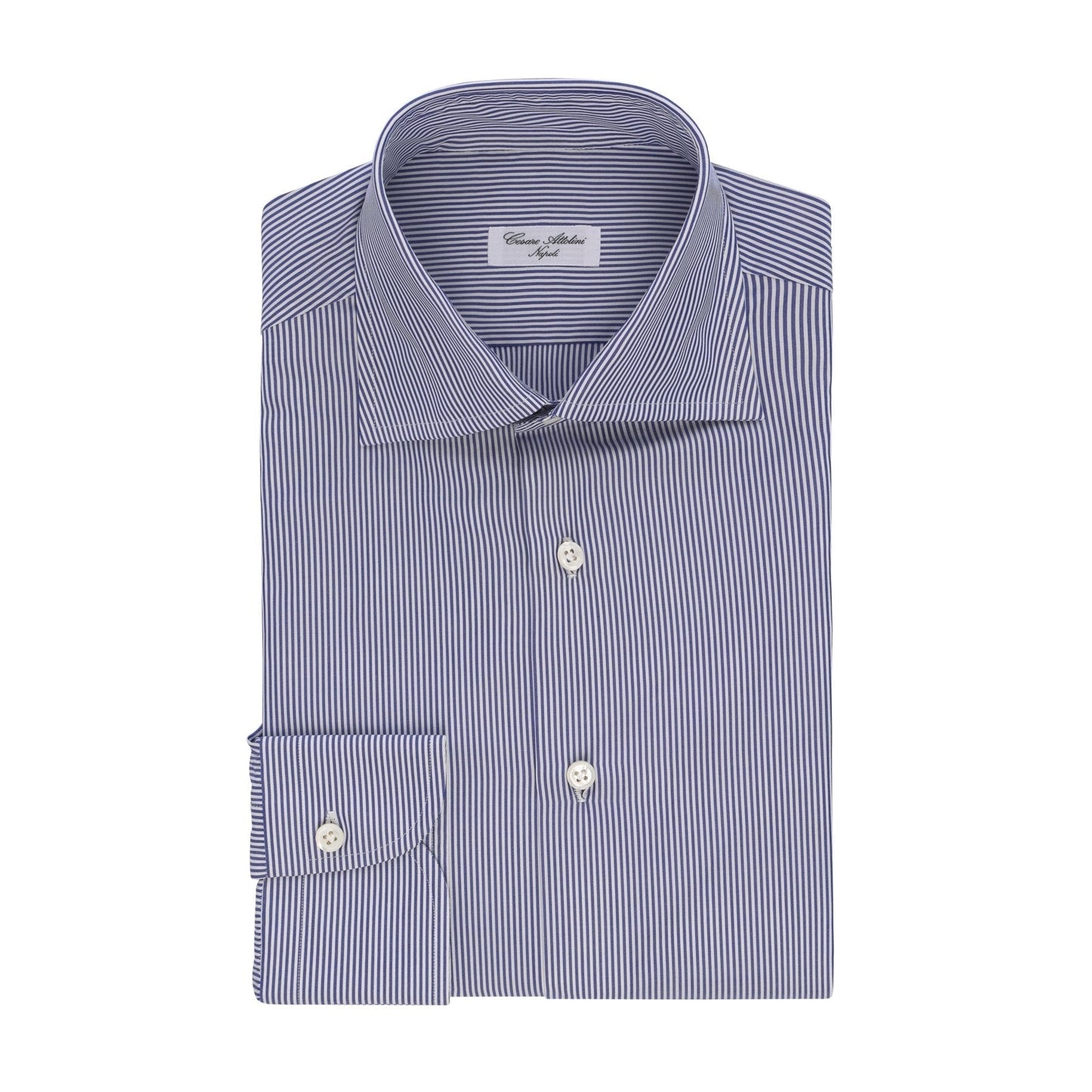 Cesare Attolini Tailored-Fit Fine Striped Cotton Shirt in Blue - SARTALE