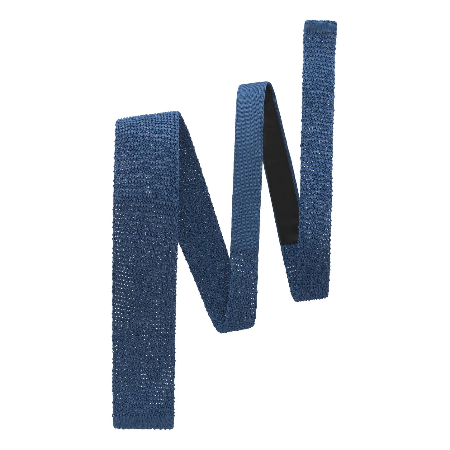 Knitted Silk Tie in Blue