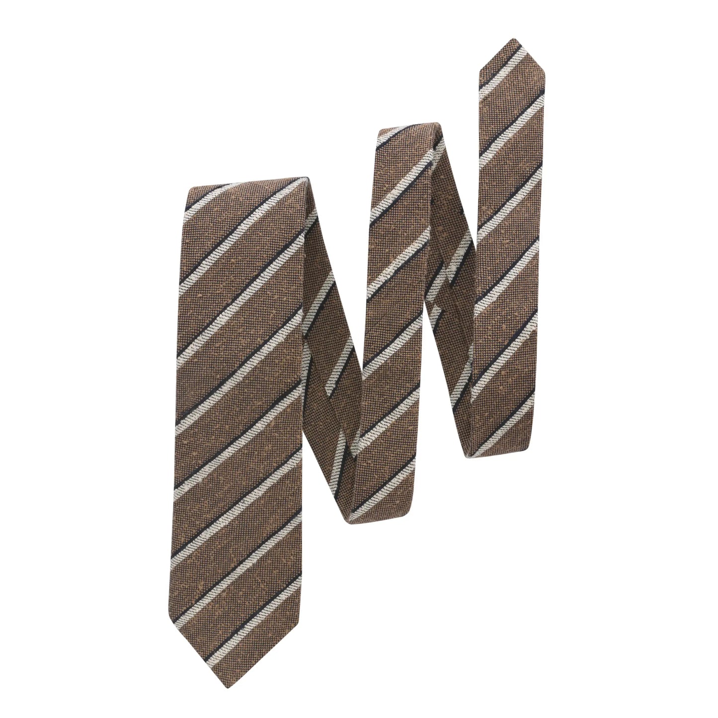 Striped Textured Silk and Cotton-Blend Tie