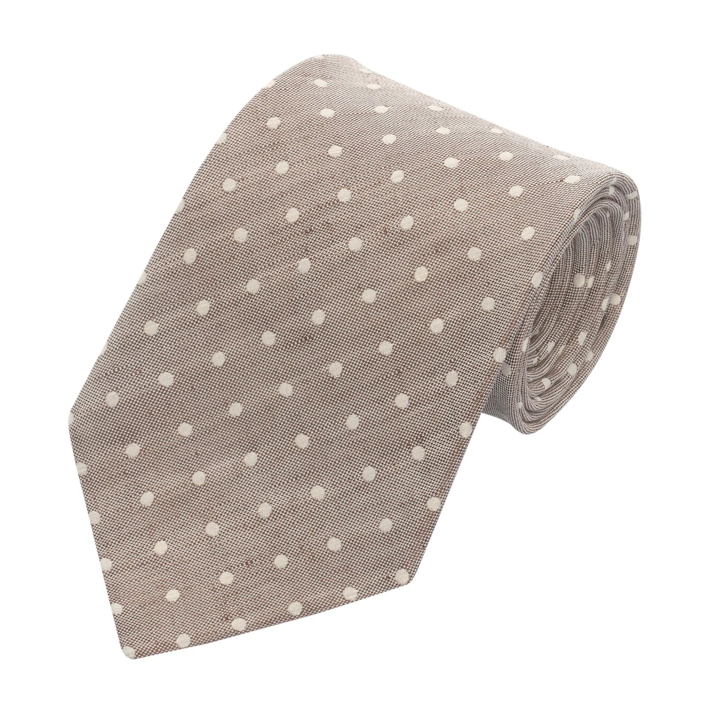 Polka-Dot Linen and Silk-Blend Tie