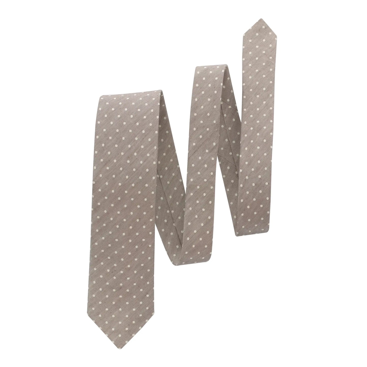 Polka-Dot Linen and Silk-Blend Tie