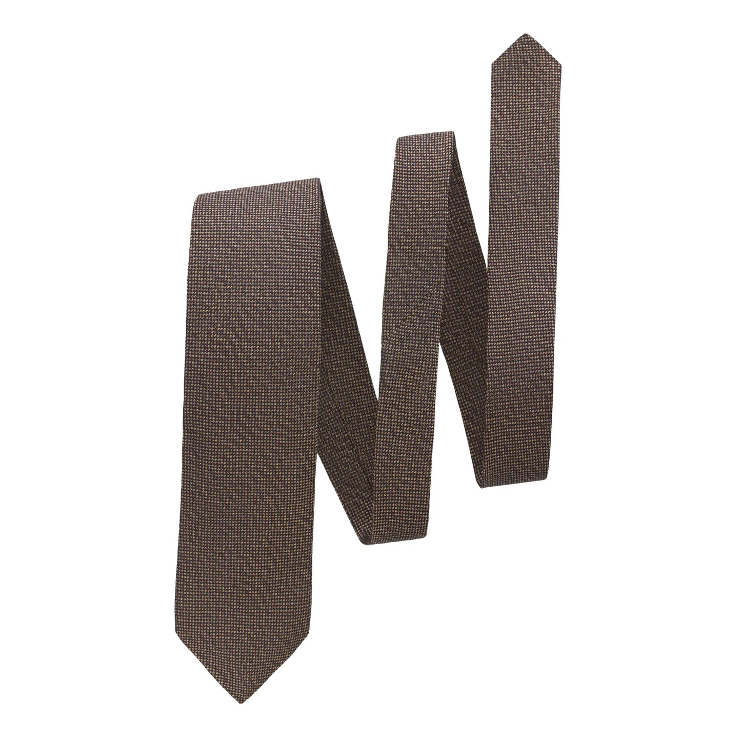Jacquard-Silk Tie in Brown Melange