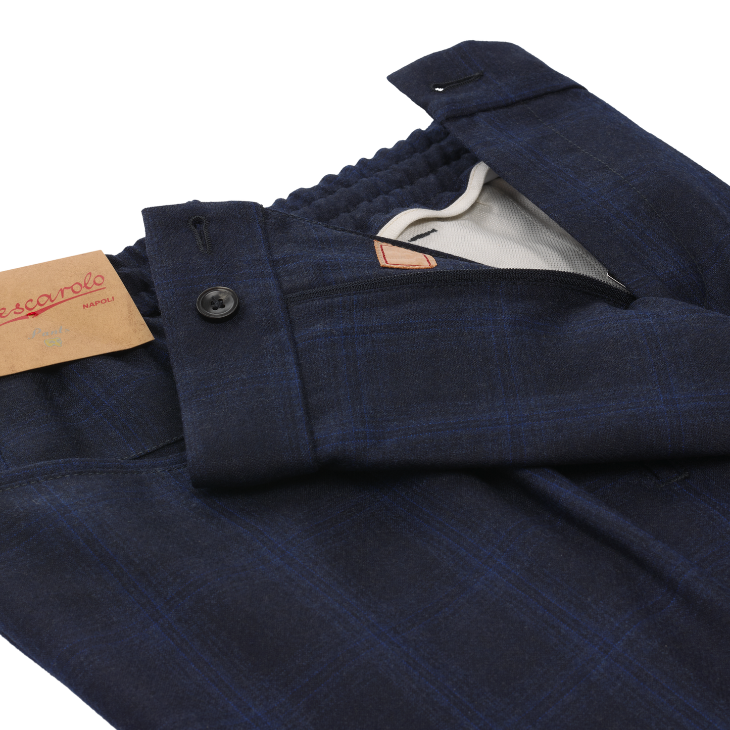 Marco Pescarolo Slim-Fit Virgin Wool and Cashmeres-Blend Checked Trousers in Dark Blue - SARTALE