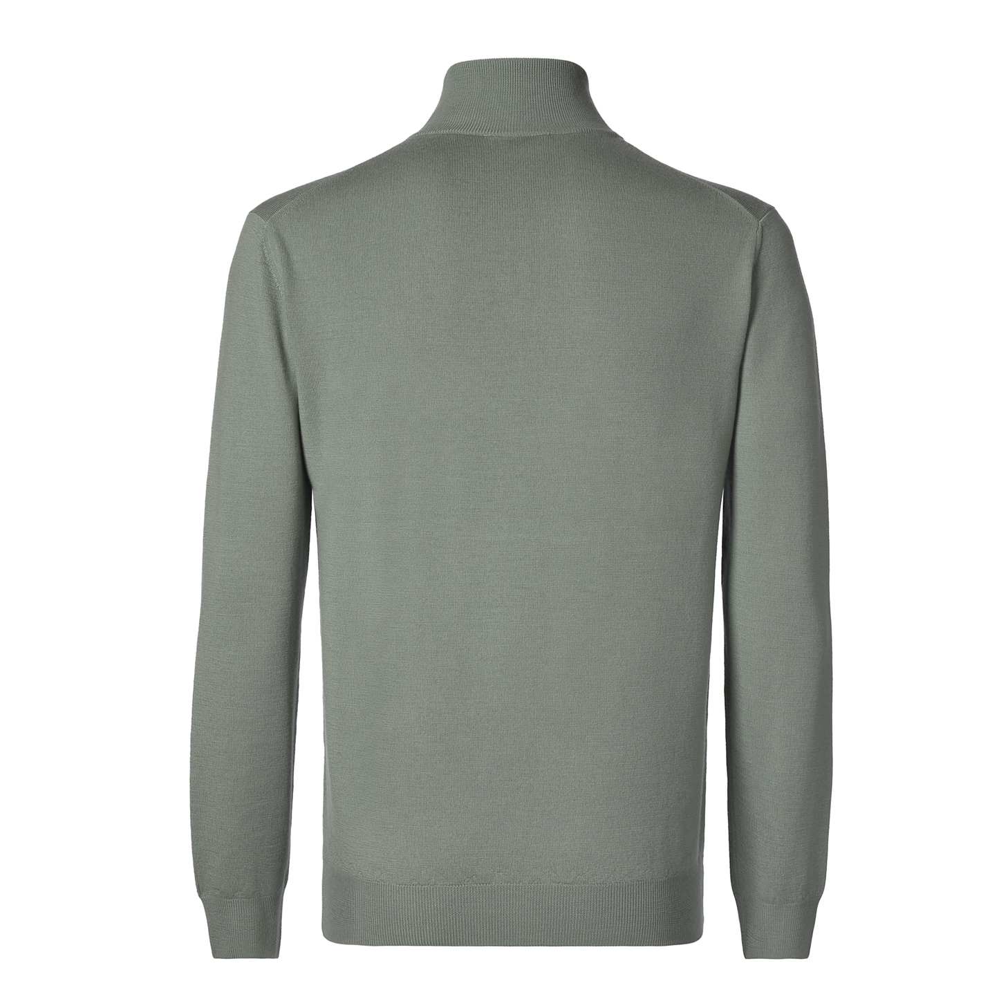 Cruciani Wool Turtleneck Sweater with Half-Zip in Olive Green - SARTALE