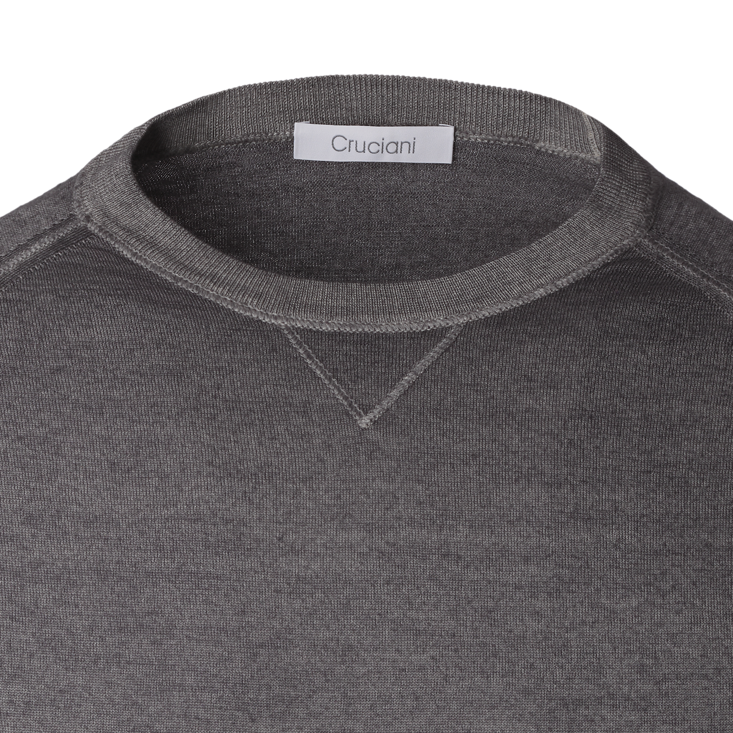 Cruciani Crew-Neck Wool Sweater in Grey - SARTALE