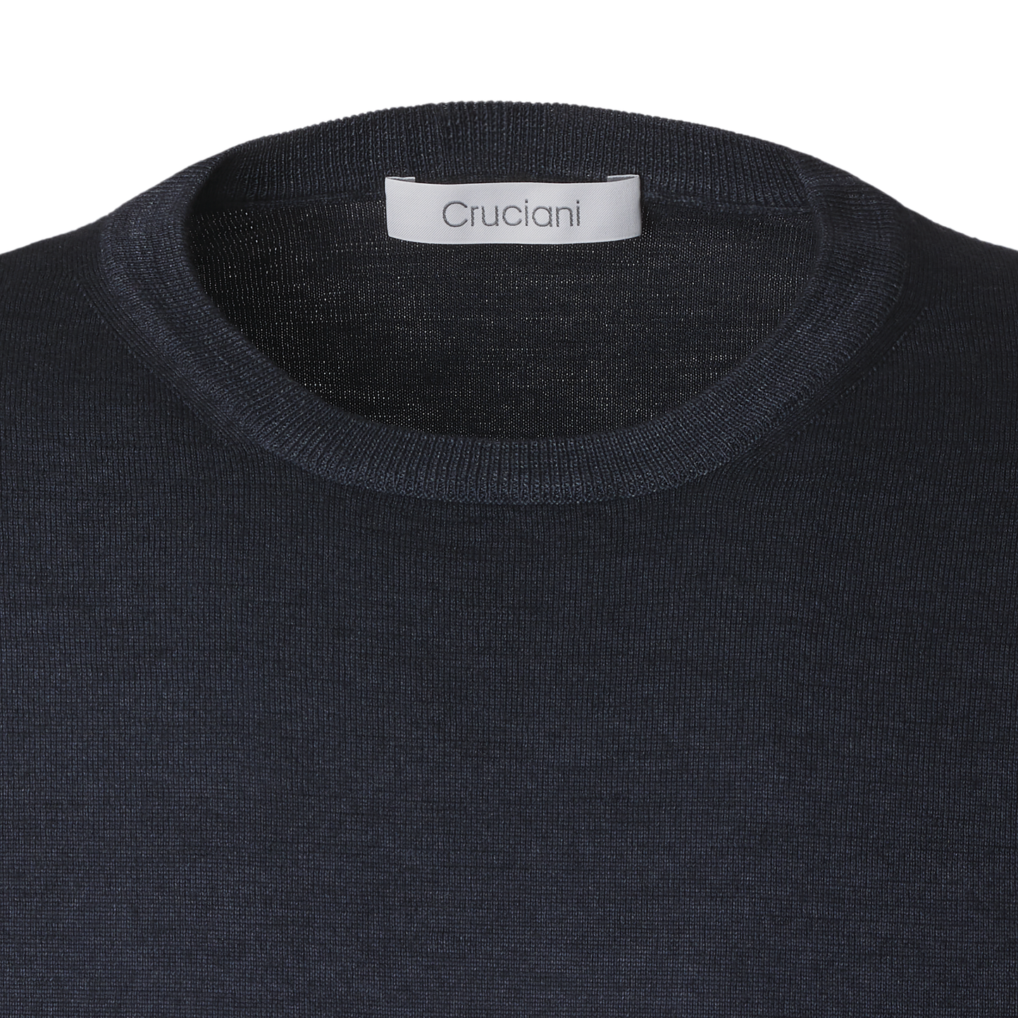 Cruciani Crew-Neck Wool Sweater in Dark Blue - SARTALE
