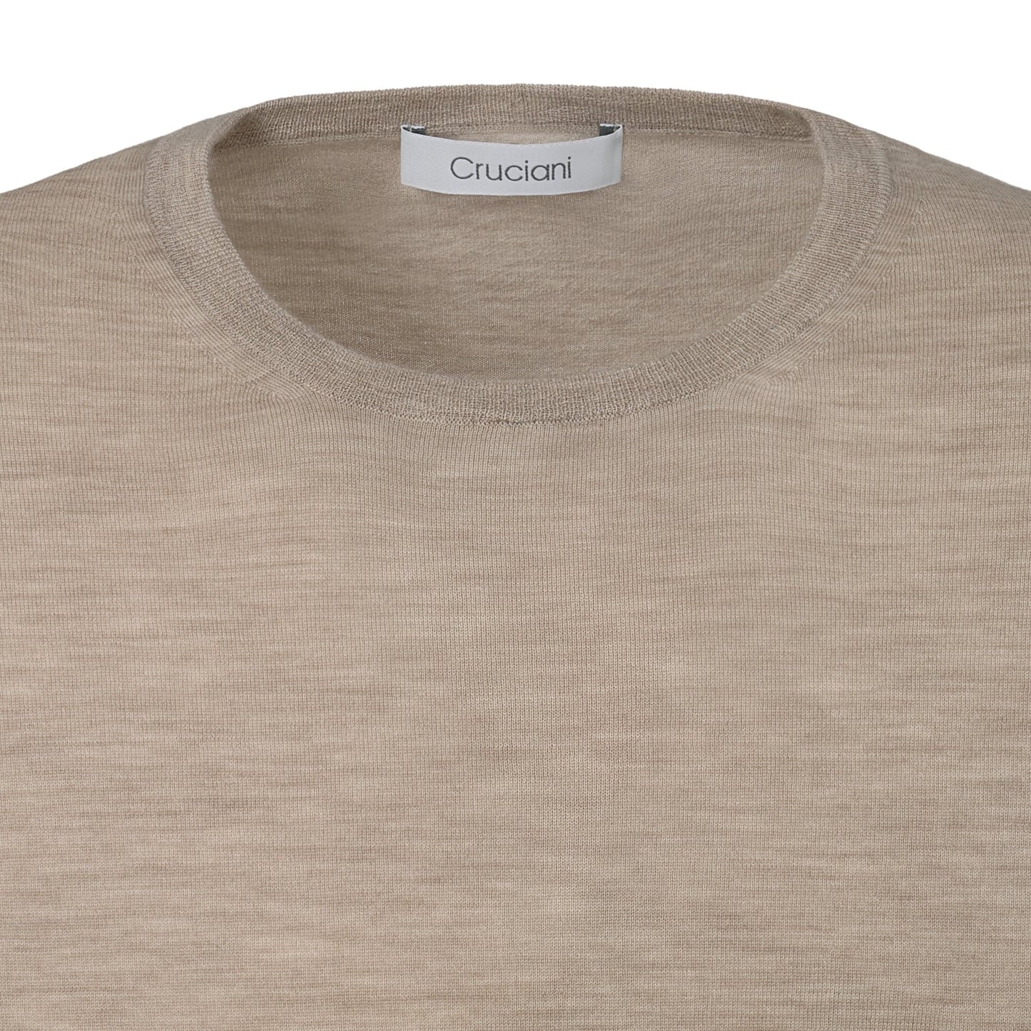 Cruciani Crew-Neck Super Soft Wool Sweater in Beige - SARTALE