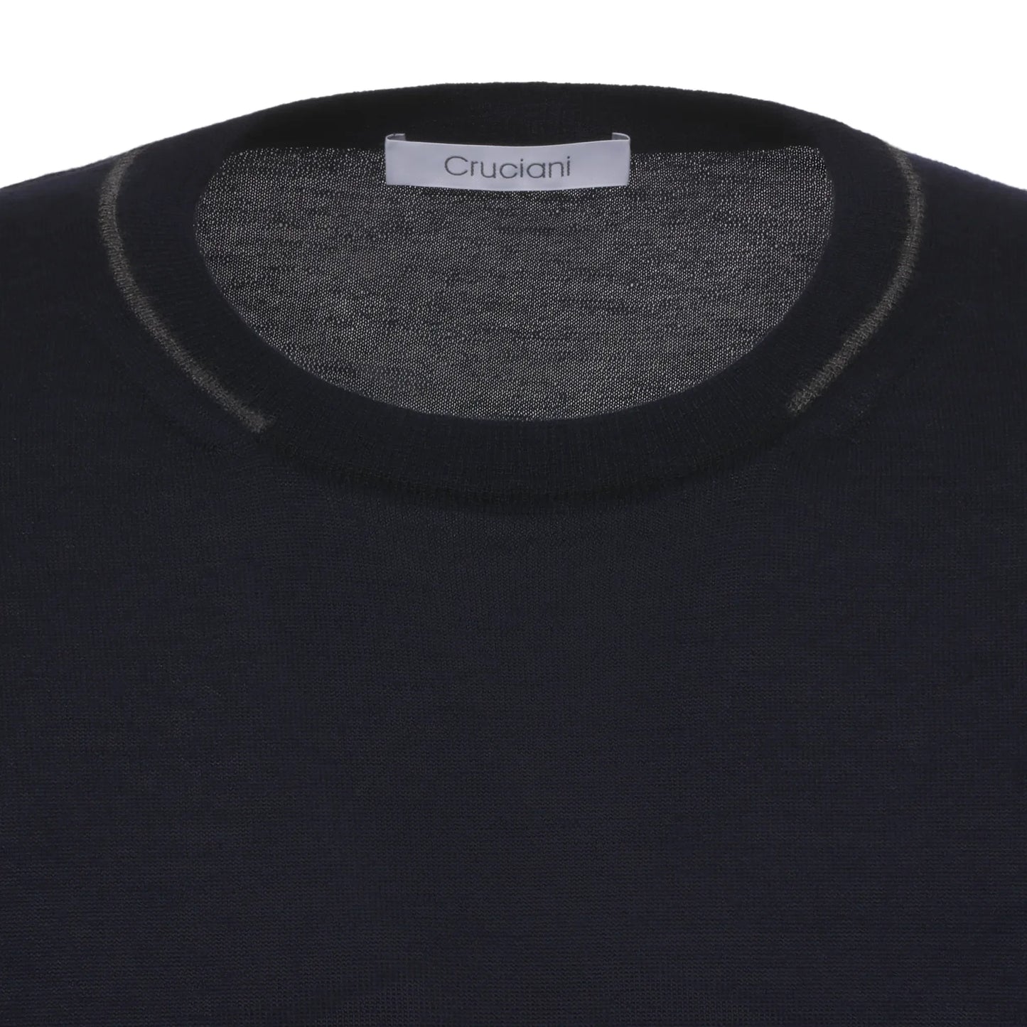 Cashmere Blend Sweater in Dark Blue with Grey Details