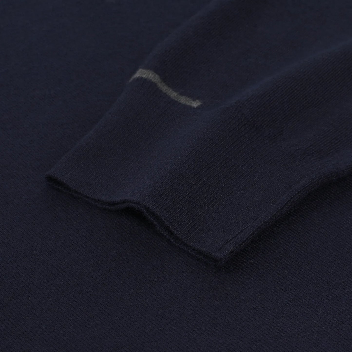 Cashmere Blend Sweater in Dark Blue with Grey Details