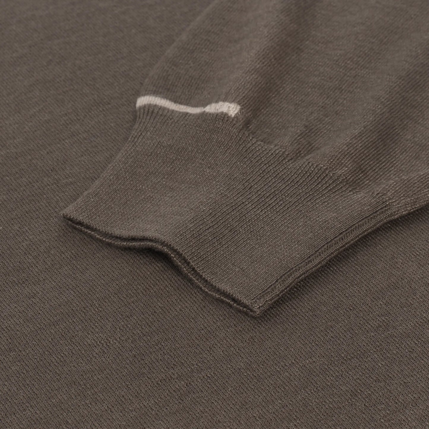 Cashmere Blend Sweater in Earth Brown with White Details