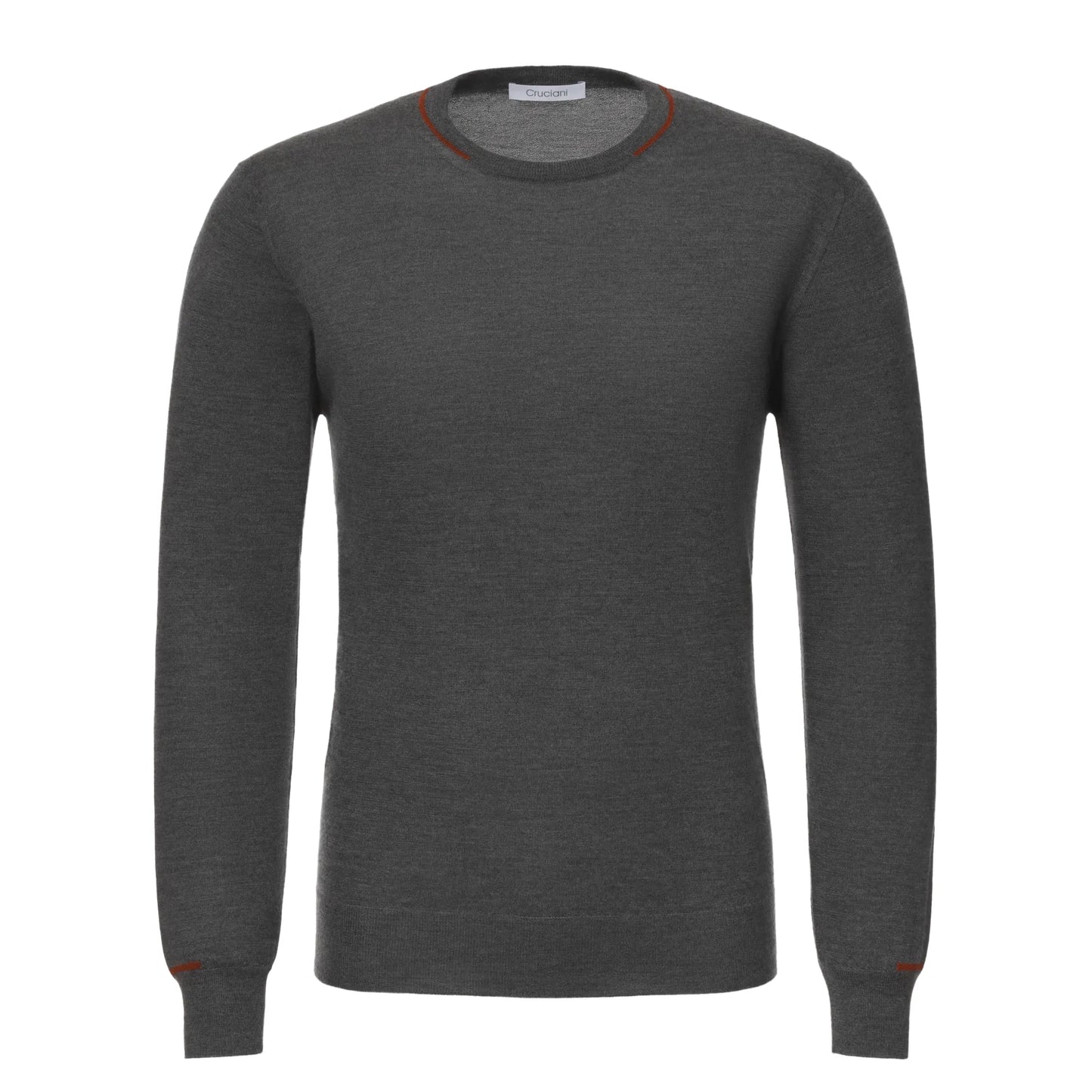 Cashmere Blend Sweater in Grey with Red Details