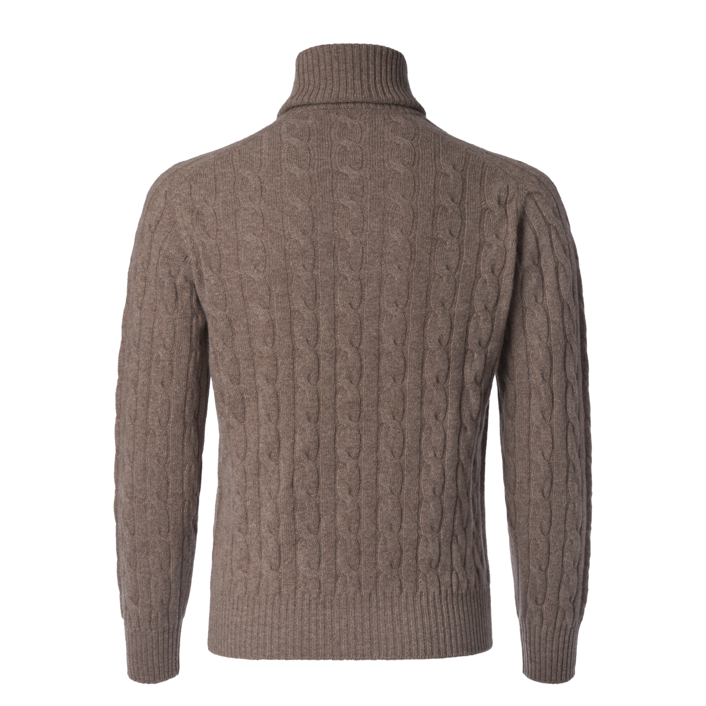 Cruciani Turtleneck Wool and Cashmere-Blend Sweater in Brown - SARTALE