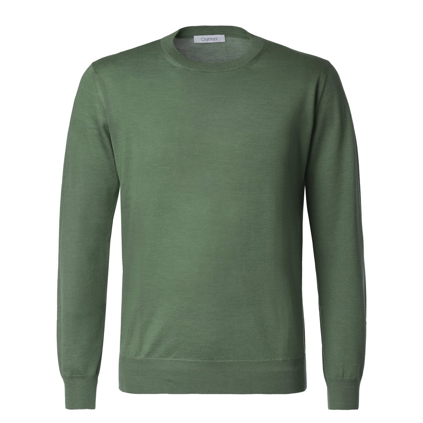 Cruciani Crew-Neck Cashmere and Silk-Blend Sweater in Olive Green - SARTALE
