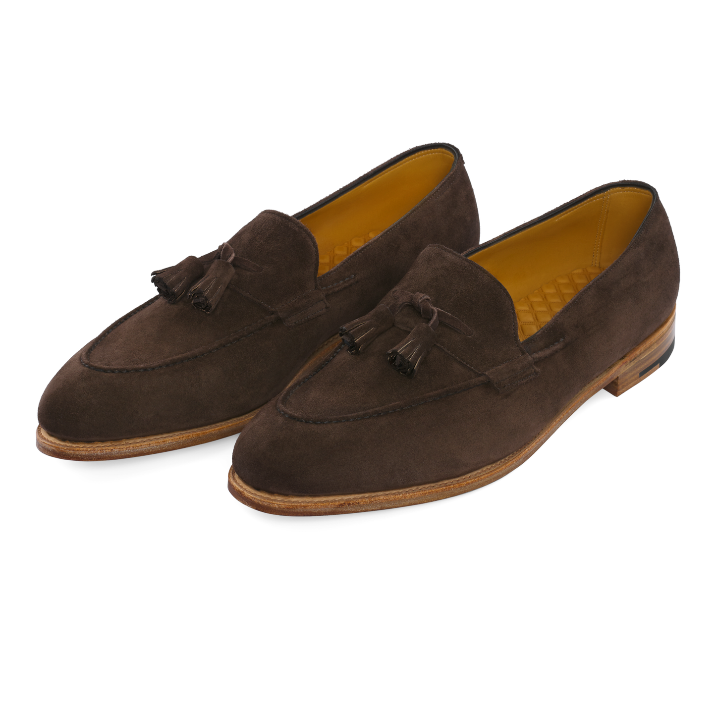 John Lobb "Callington" Suede Loafer with Hand-Stitching Apron in Brown - SARTALE
