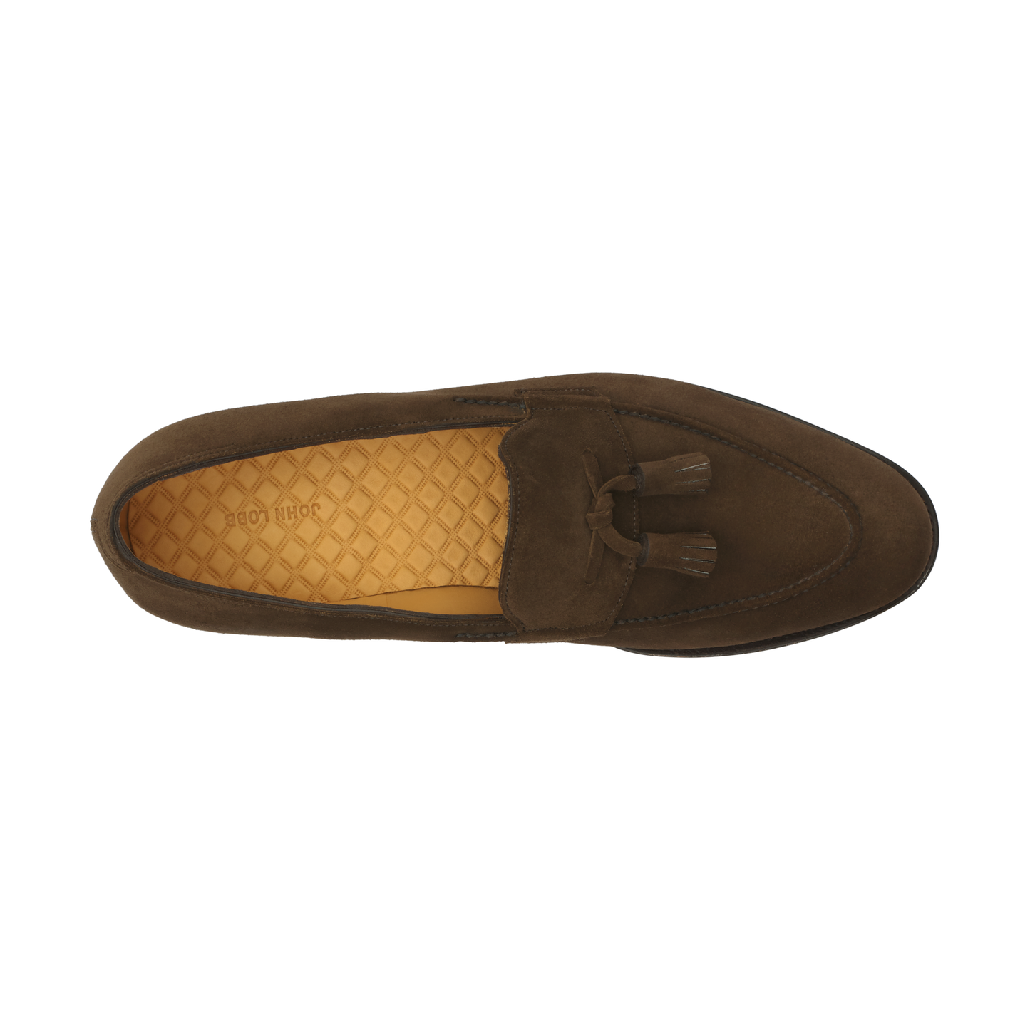 John Lobb "Callington" Suede Loafer with Hand-Stitching Apron in Pewter - SARTALE
