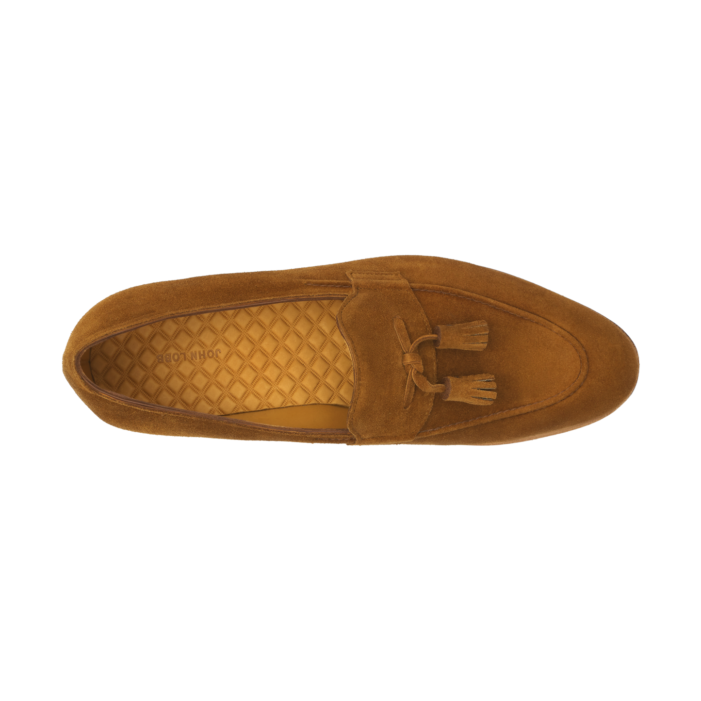 John Lobb "Callington" Suede Loafer with Hand-Stitching Apron in Tobacco Brown - SARTALE