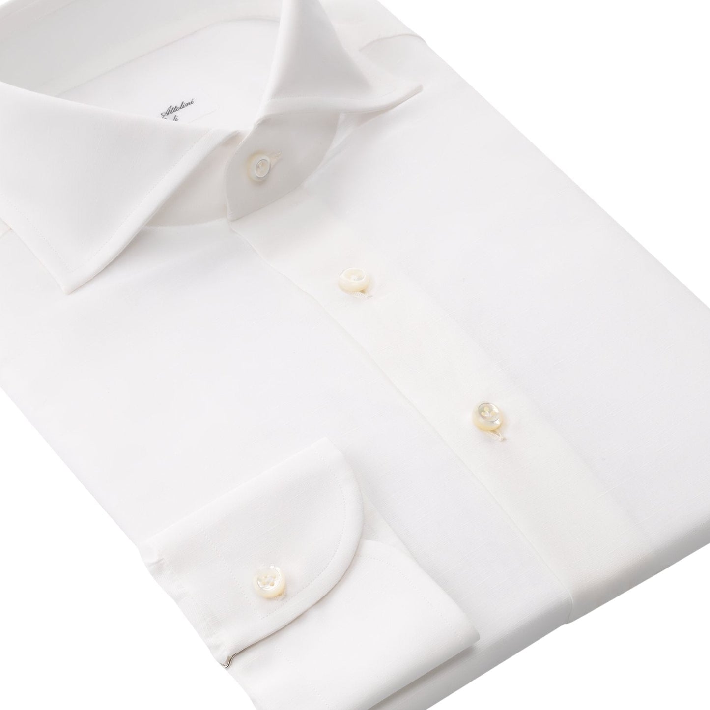 Cesare Attolini Tailored-Fit Cotton and Linen-Blend Shirt in White - SARTALE