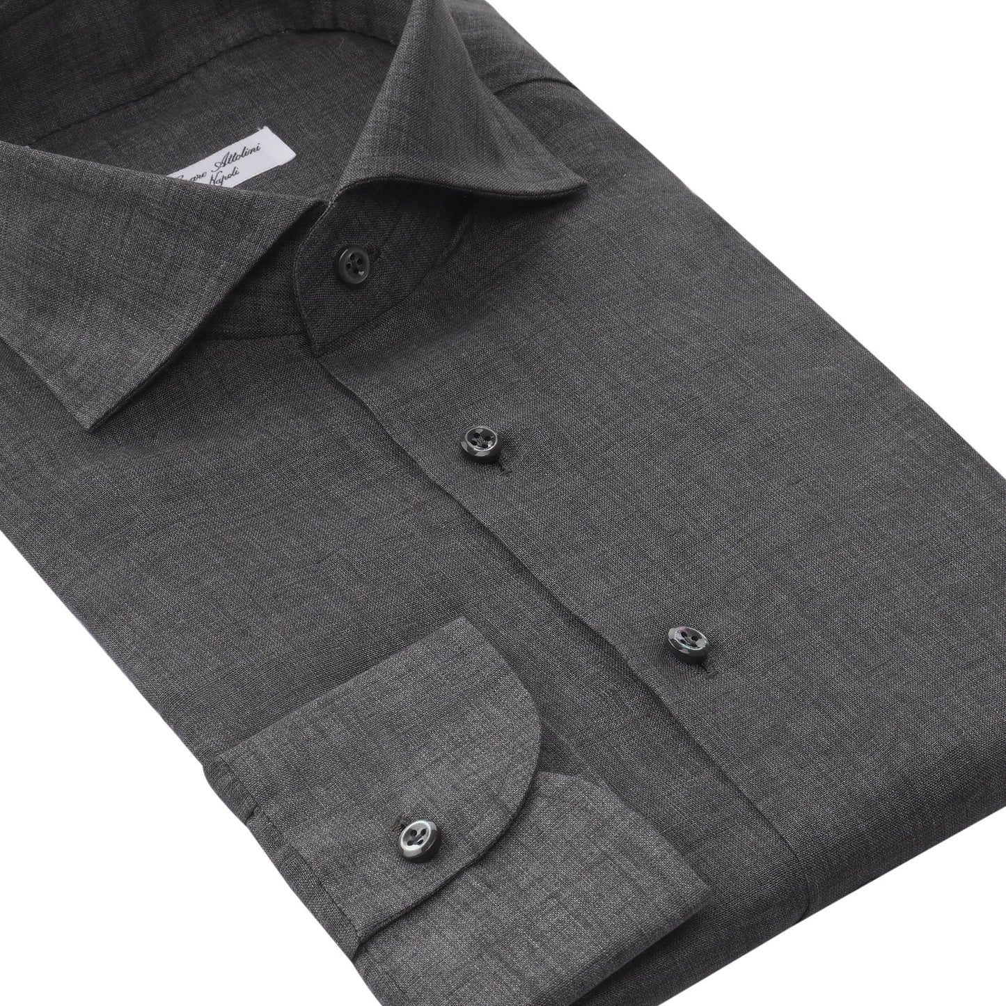 Cesare Attolini Tailored-Fit Linen Shirt in Dark Grey - SARTALE
