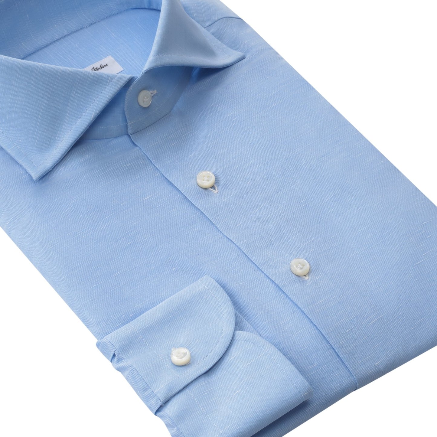 Cesare Attolini Tailored-Fit Cotton and Linen-Blend Shirt in Light Blue - SARTALE
