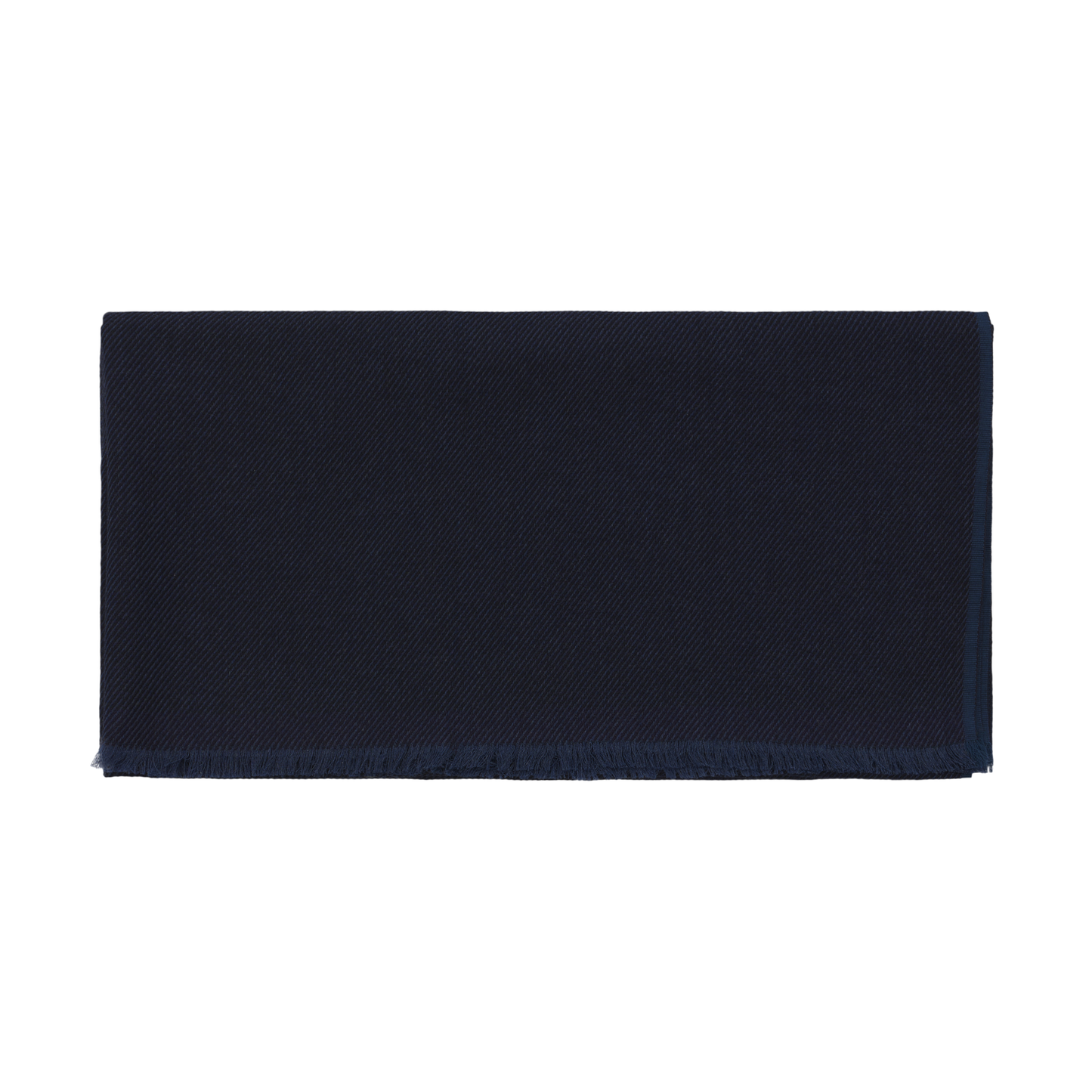 Cesare Attolini Fringed Cashmere, Silk and Cotton-Blend Scarf in Dark Blue - SARTALE