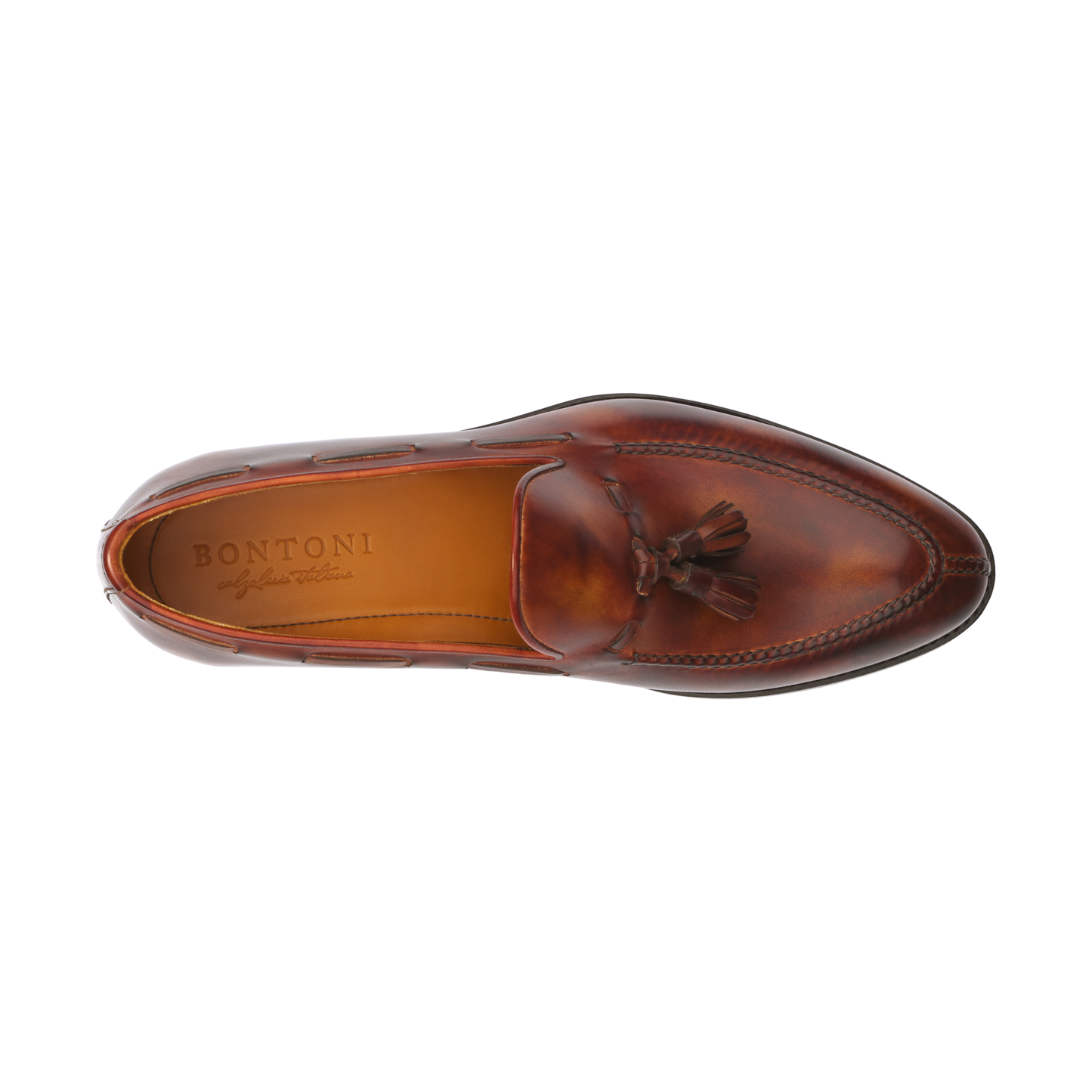 Bontoni "Conte Max" Classic Tassel Loafer with a Hand-Stitched Apron - SARTALE