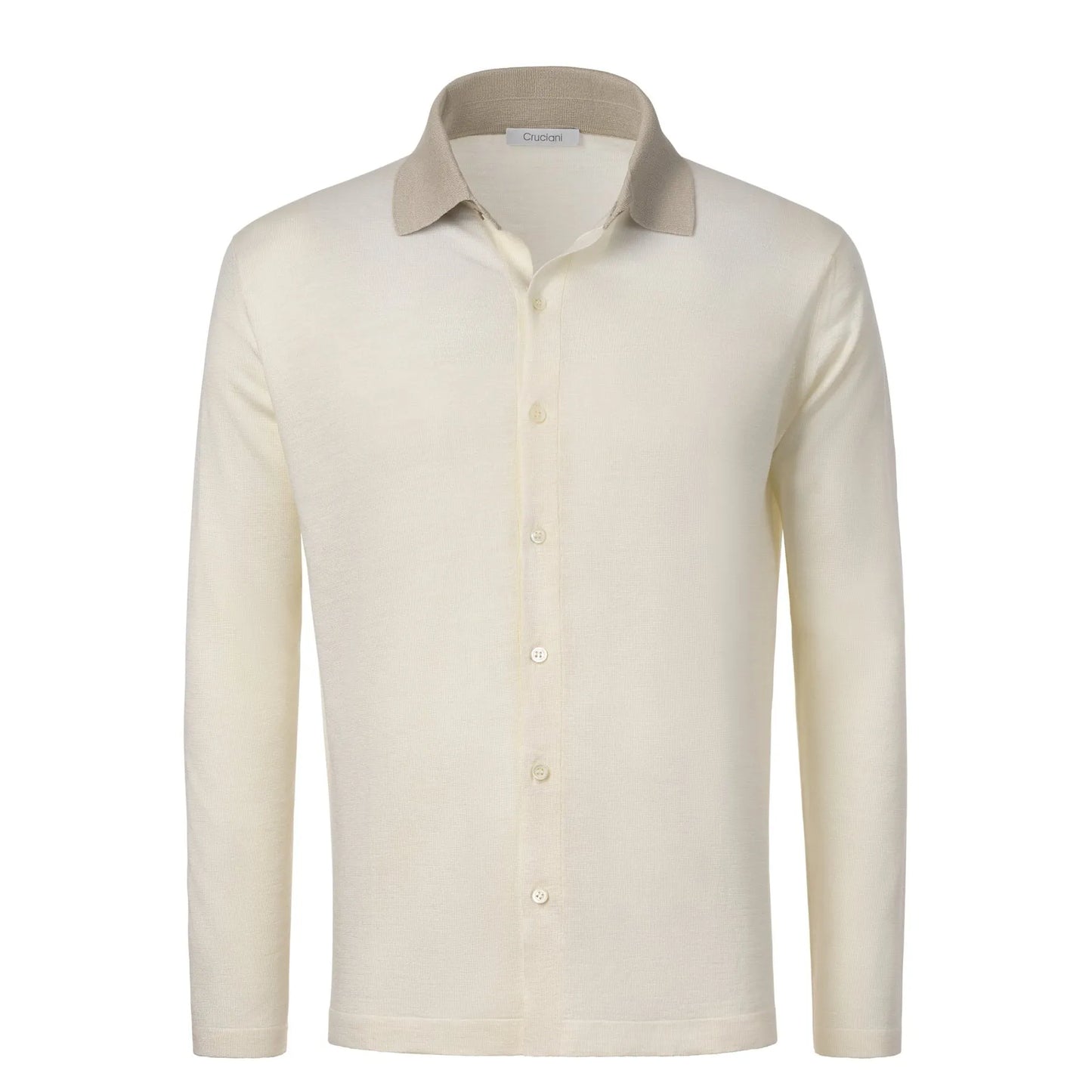 Silk and Linen-Blend Buttoned Sweater in Light Yellow Cruciani - Sartale
