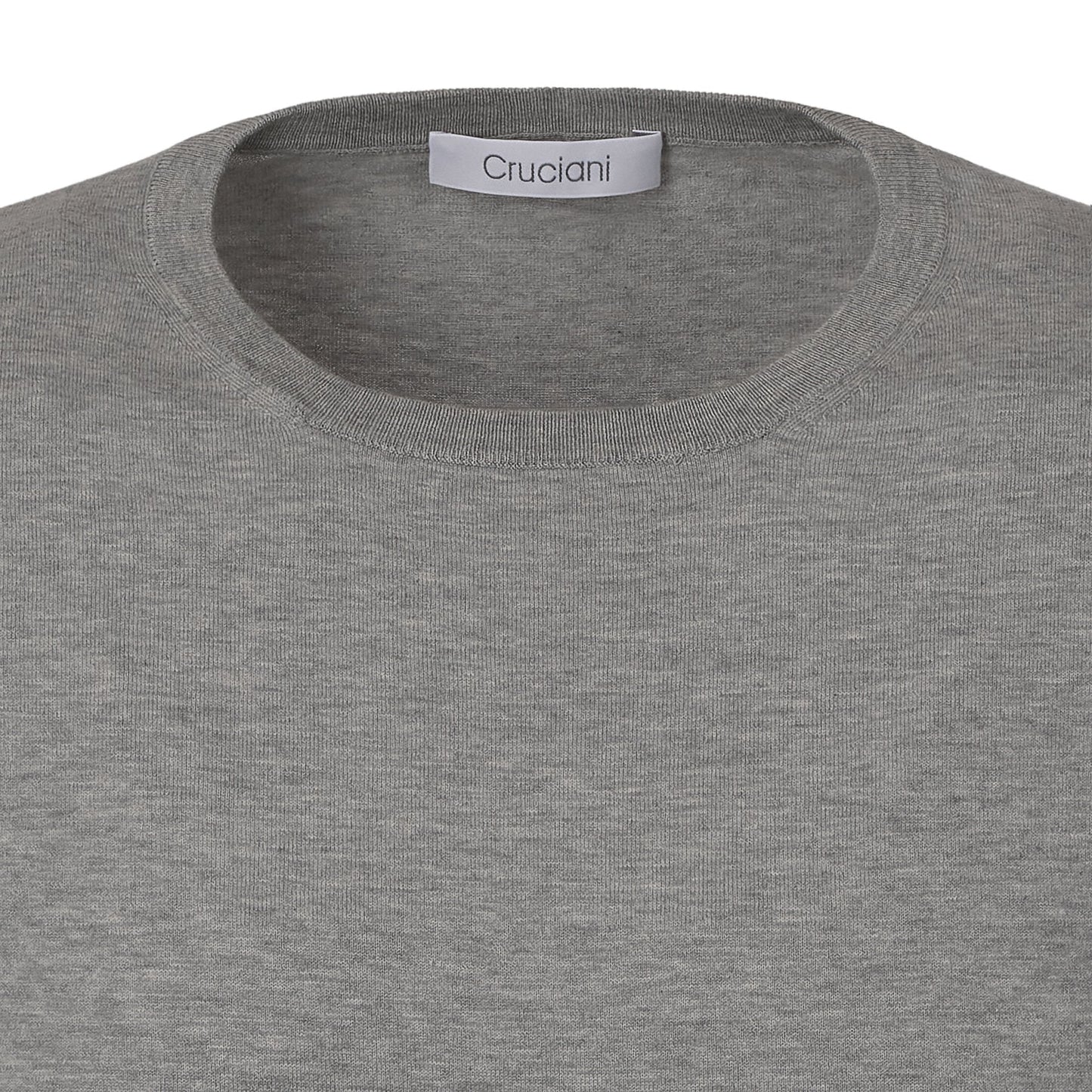 Cruciani Crew-Neck Cotton T-Shirt in Grey Melange - SARTALE