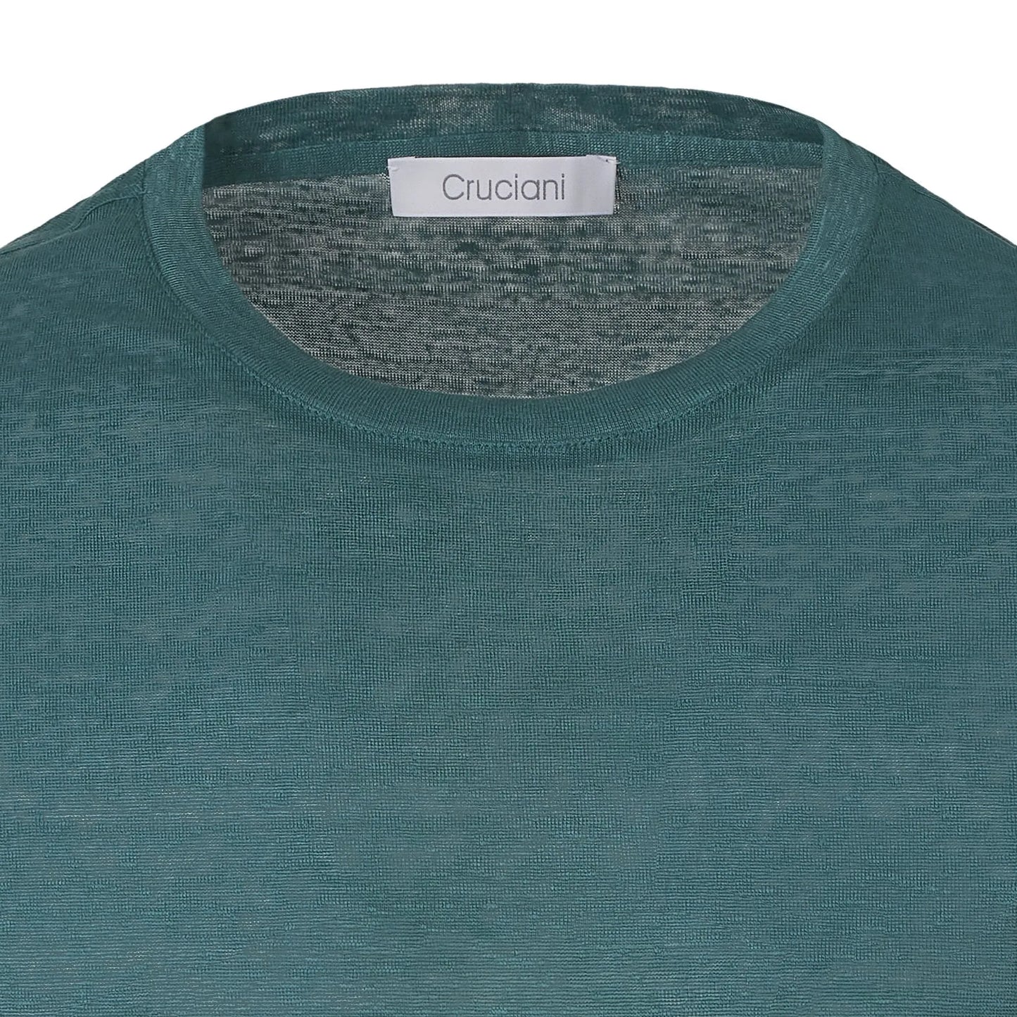 Crew-Neck Linen T-Shirt in Green