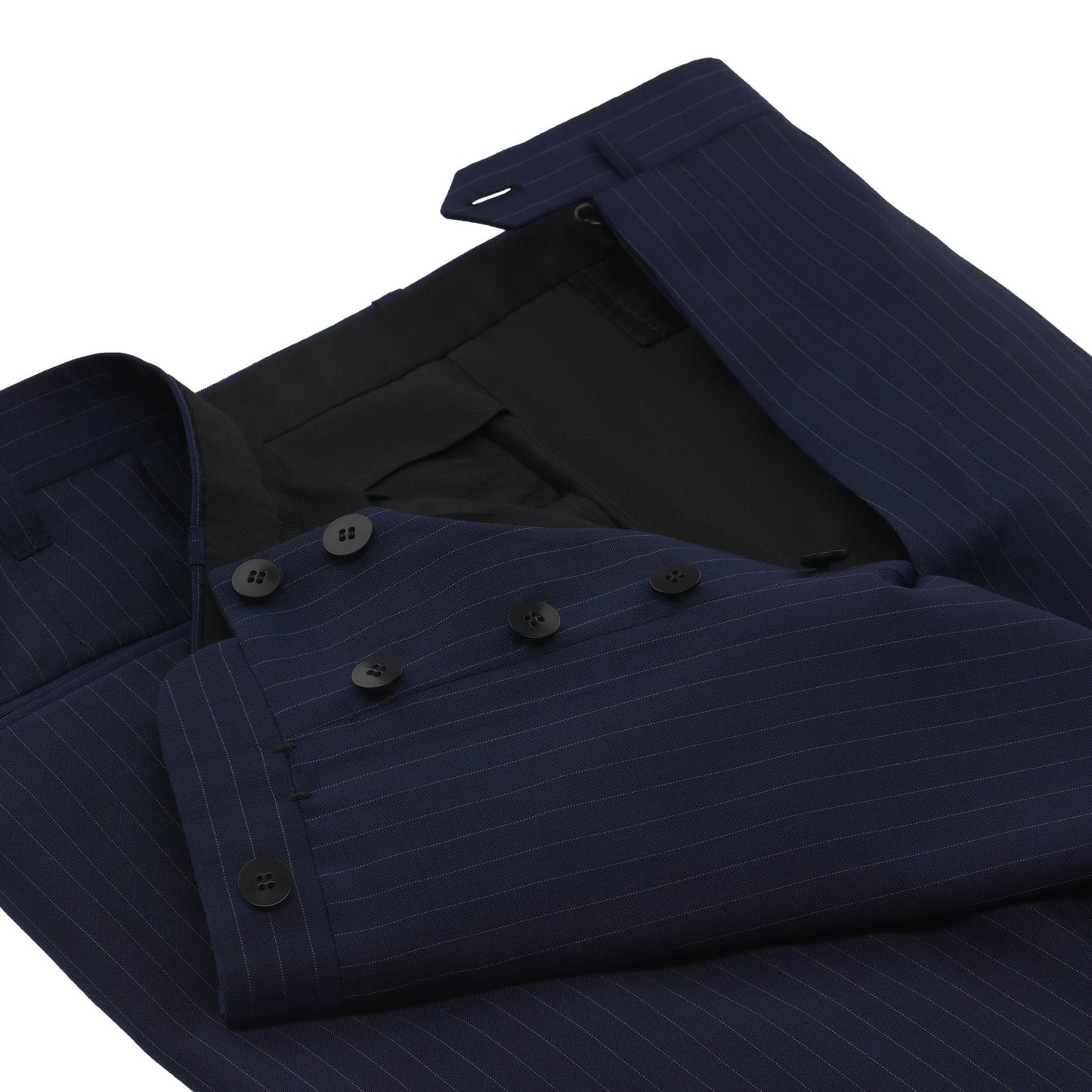 Cesare Attolini Single-Breasted Striped Wool Suit in Blue - SARTALE