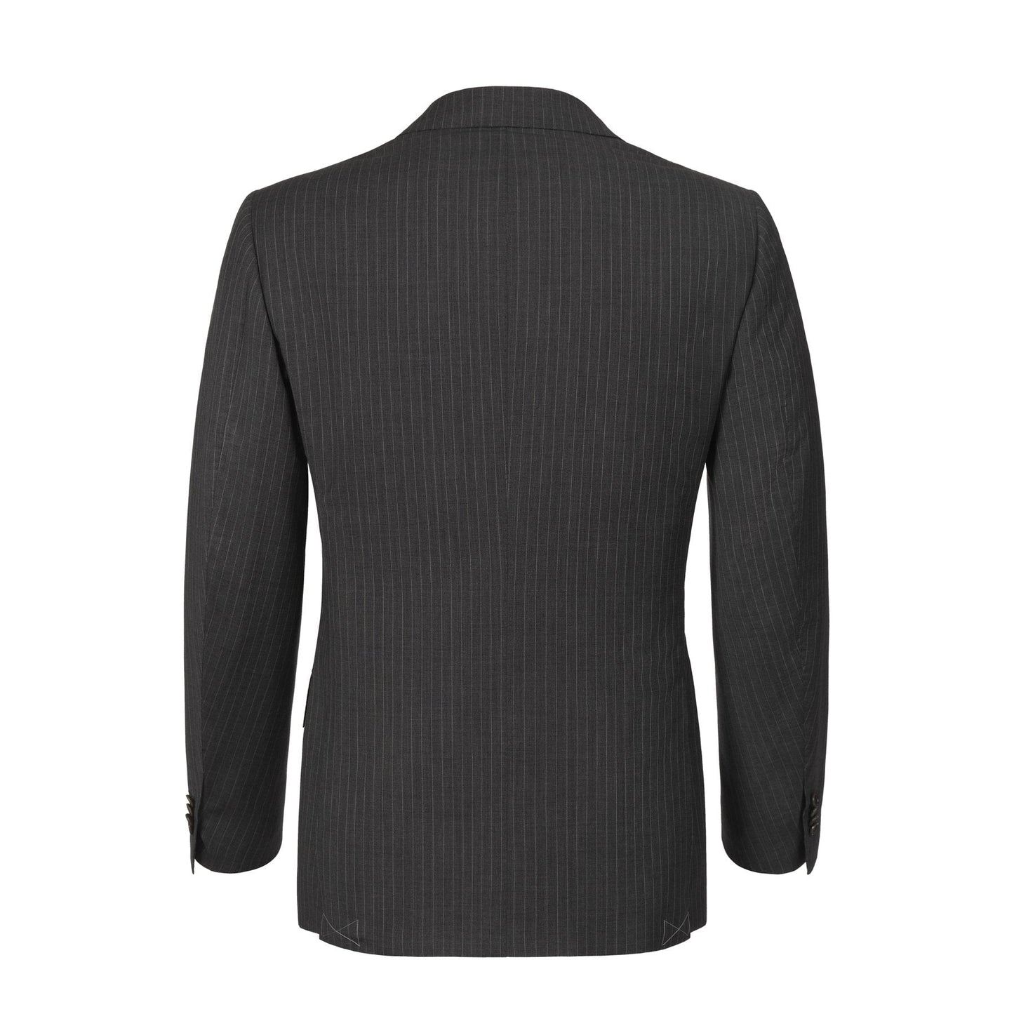 Single-Breasted Striped Wool Suit in Grey