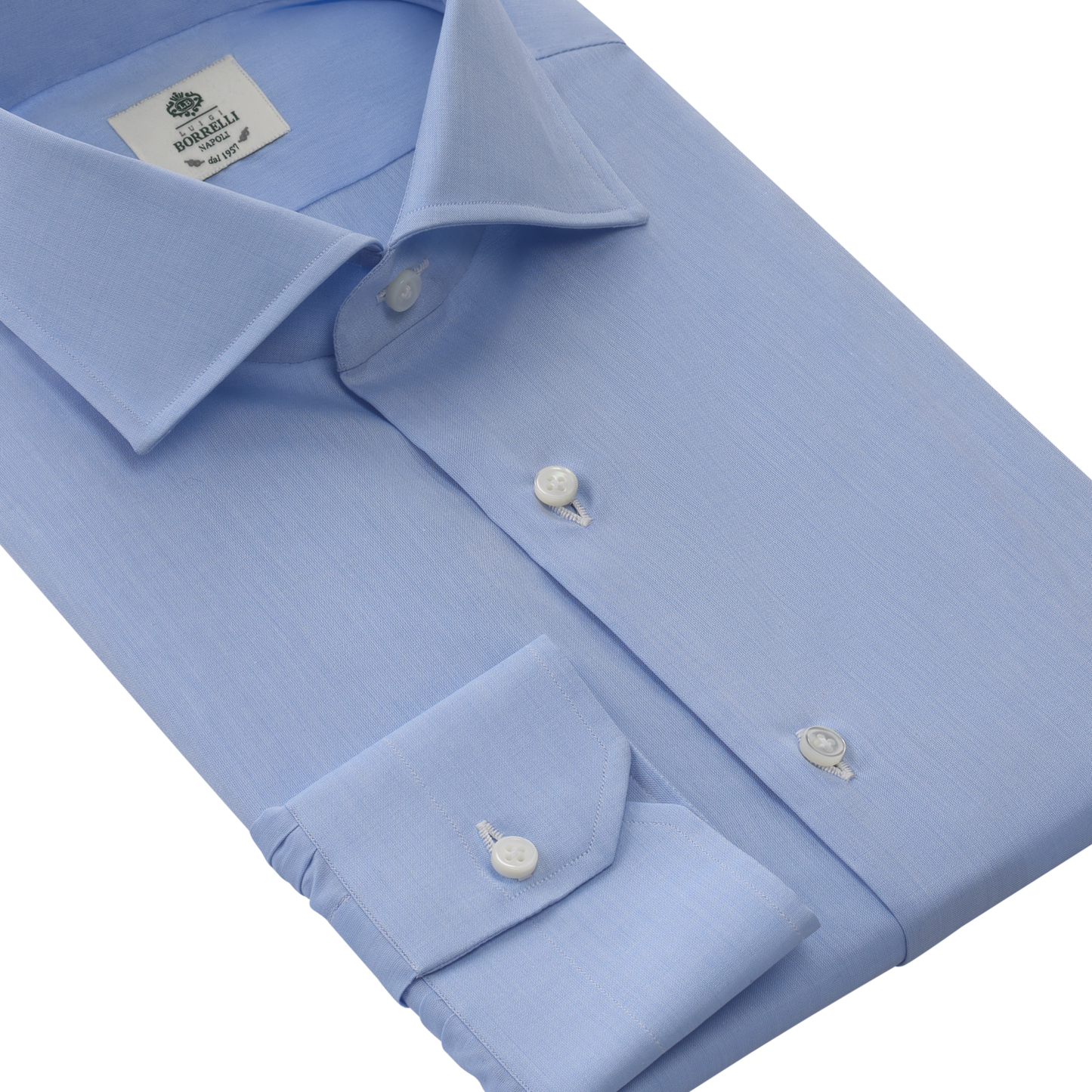 Luigi Borrelli Classic Cotton Shirt in Light Blue - SARTALE