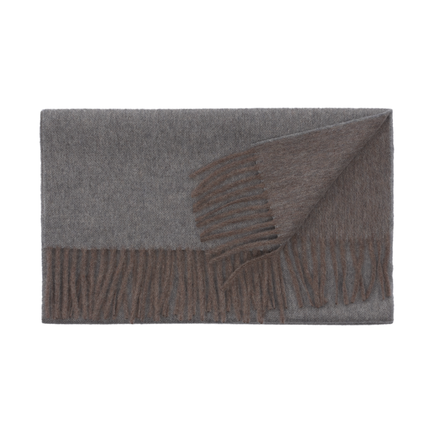 Emanuele Maffeis Reversible Fringed Cashmere Scarf in Grey - SARTALE