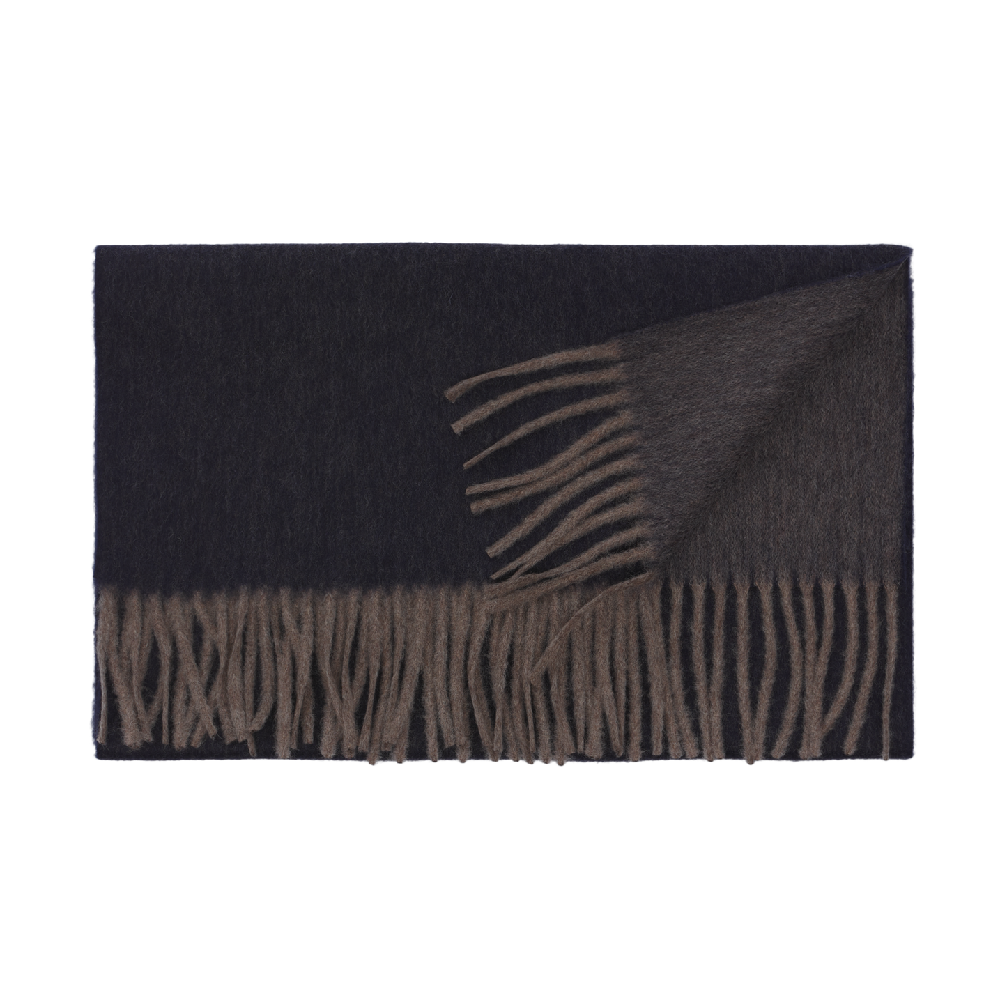 Emanuele Maffeis Reversible Fringed Cashmere Scarf in Blue - SARTALE