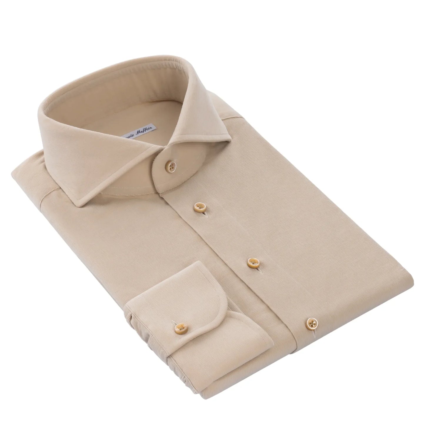 Cotton Velvet Shirt in Camel Beige
