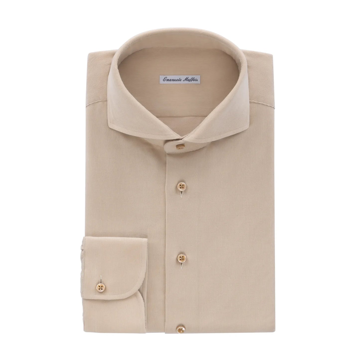 Cotton Velvet Shirt in Camel Beige