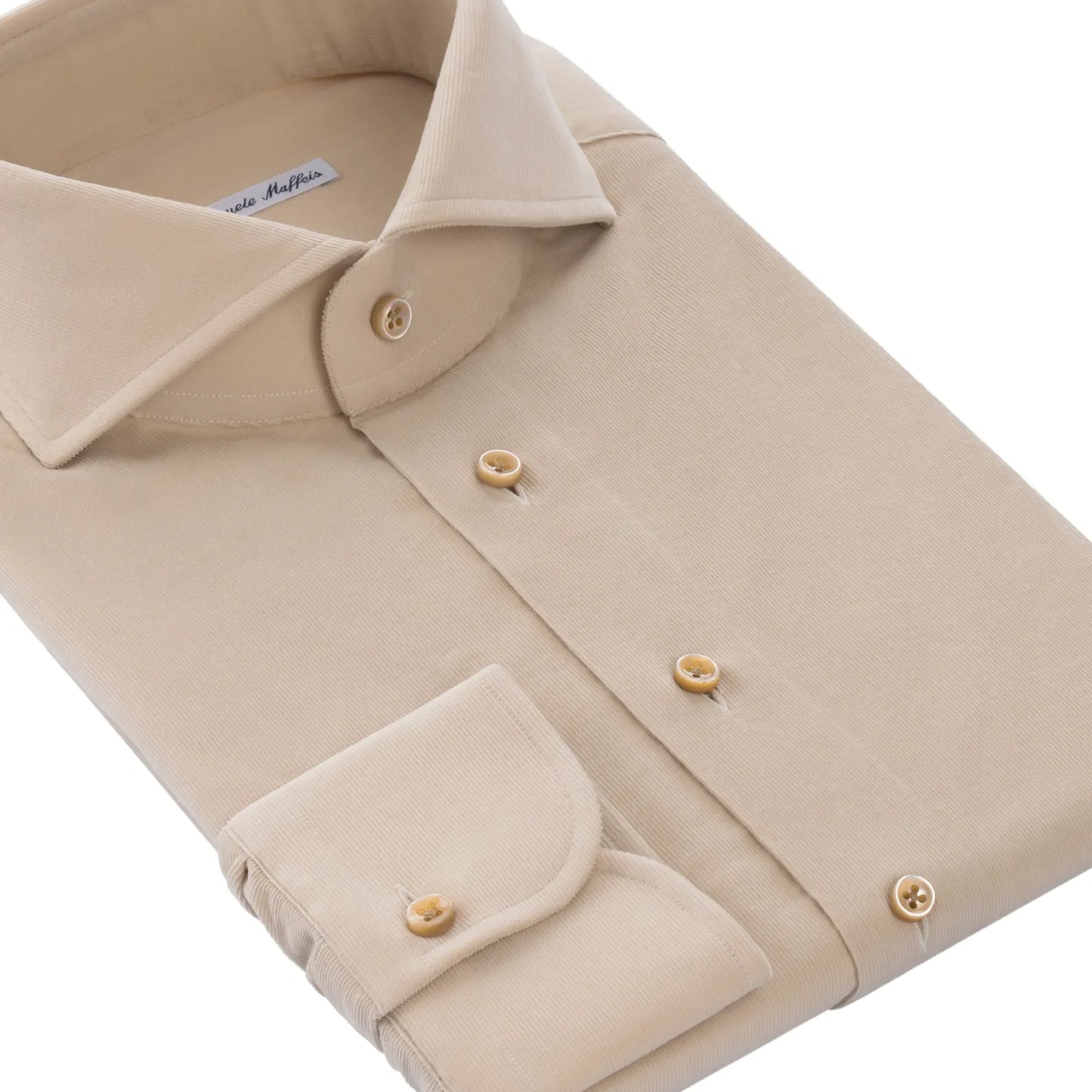 Cotton Velvet Shirt in Camel Beige